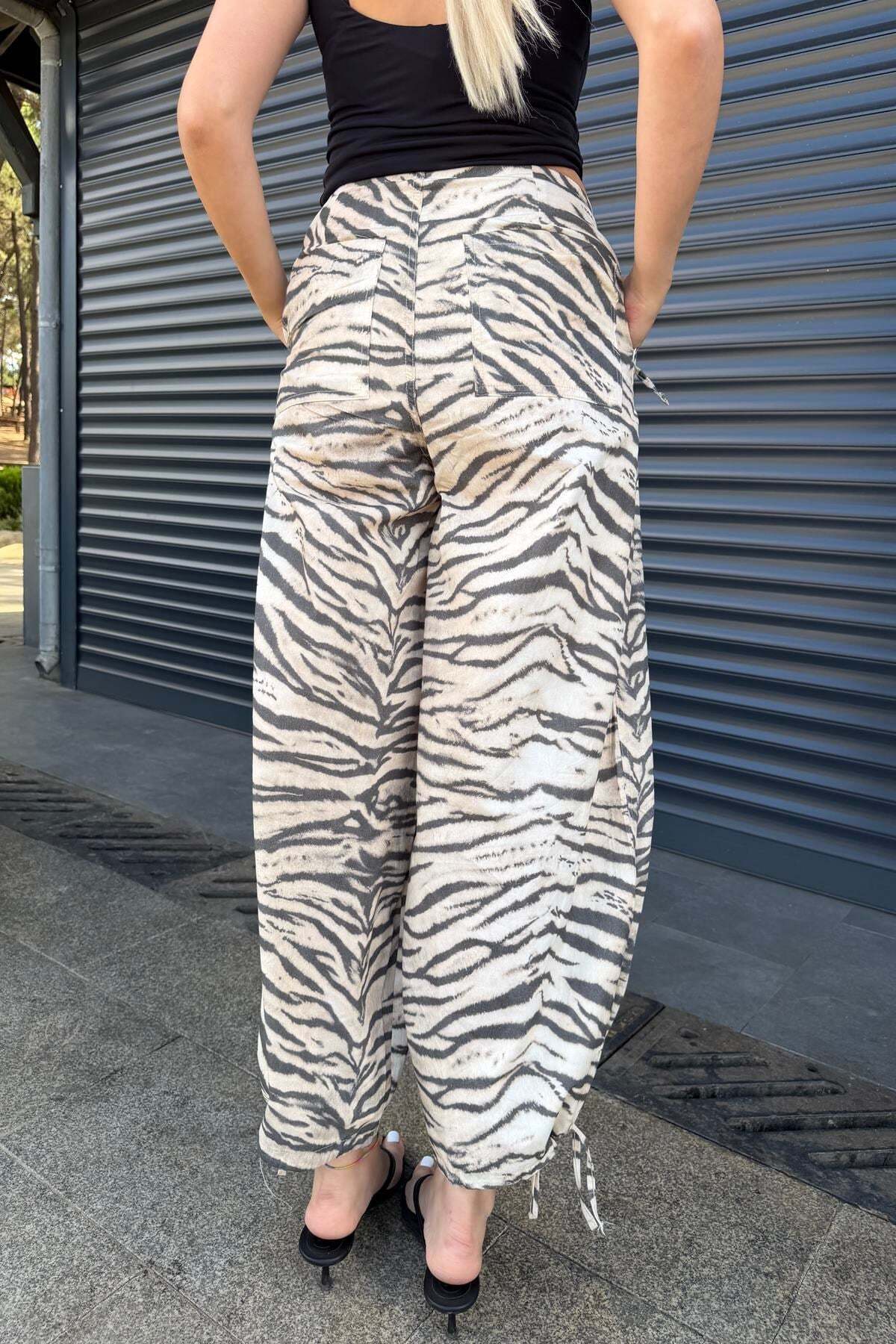 lizge giyim Zebra Desen Pantolon görsel 6