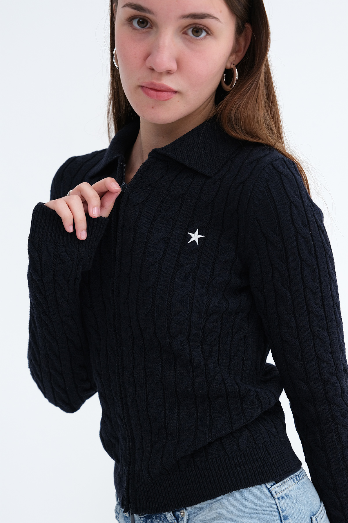 Addax Polo Yaka Triko Hırka H10351 görsel 3