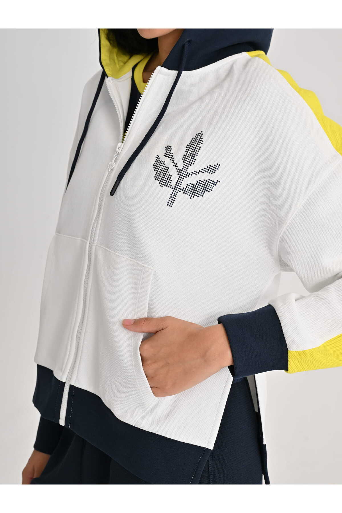 Fenerbahçe Ekru Tribün Palamutlu Kadın Oversize Sweatshirt görsel 5