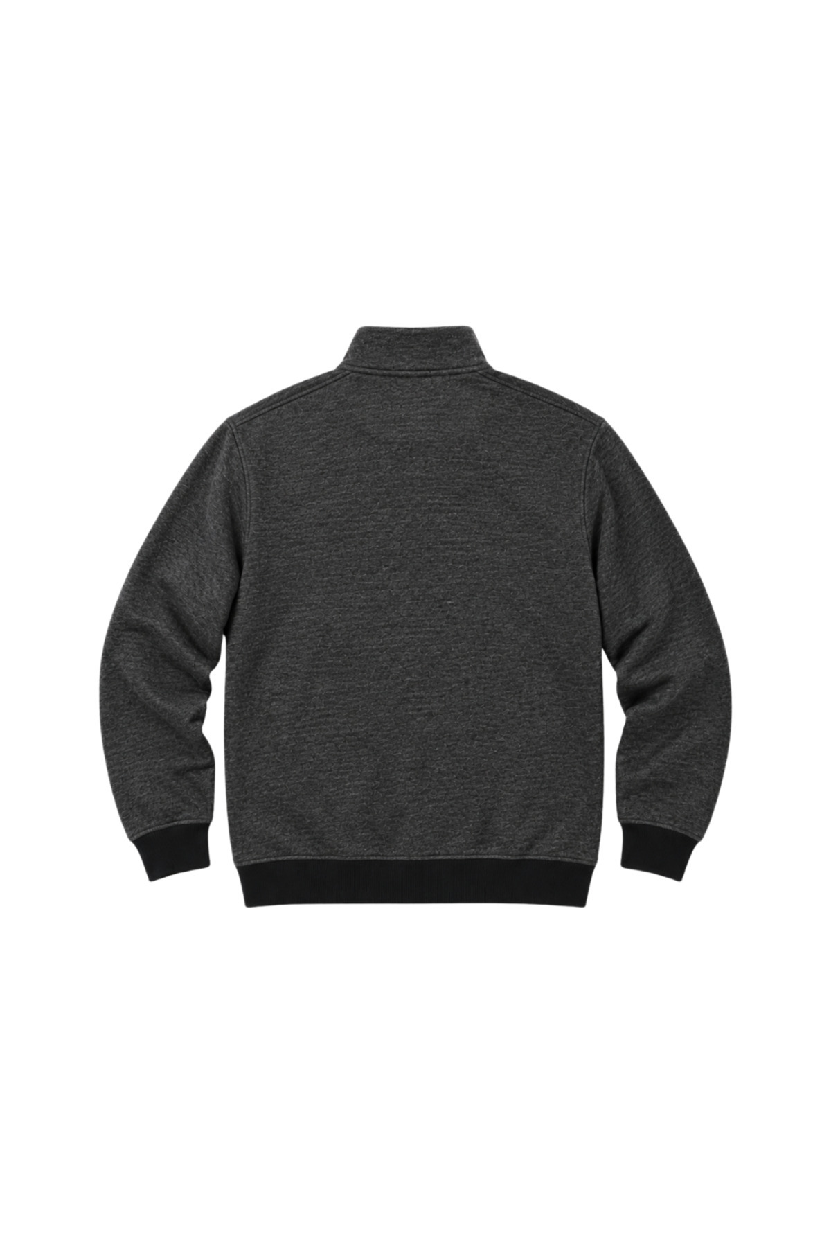 BattalModa Erkek Büyük Beden Melanj Antrasit Selanik Dik Yaka Cepli Hırka 3XL-4XL-5XL-6XL-7XL-8XL görsel 5