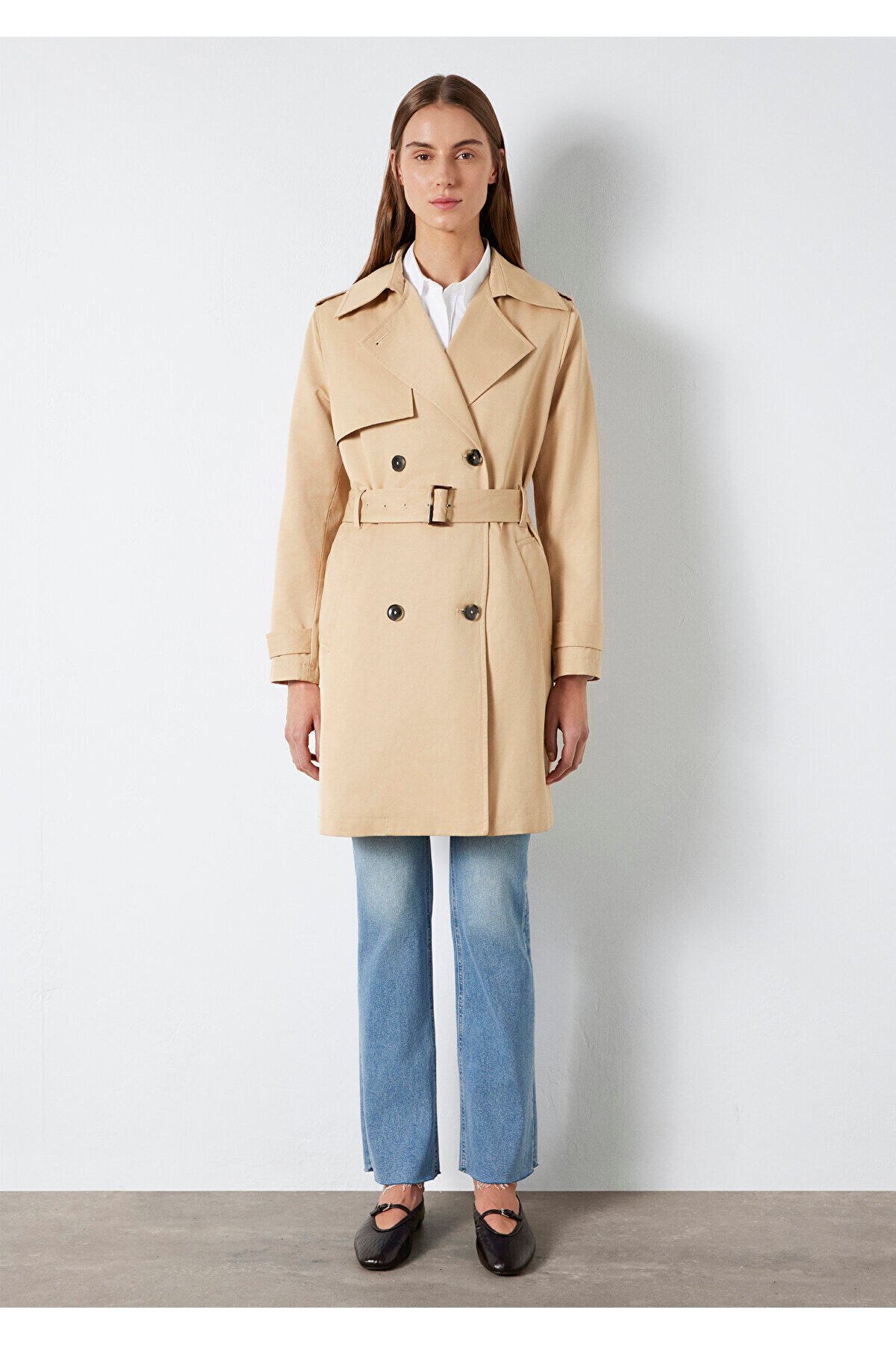 Mavi KADIN TRENCHCOAT Curd and Whey görsel 4