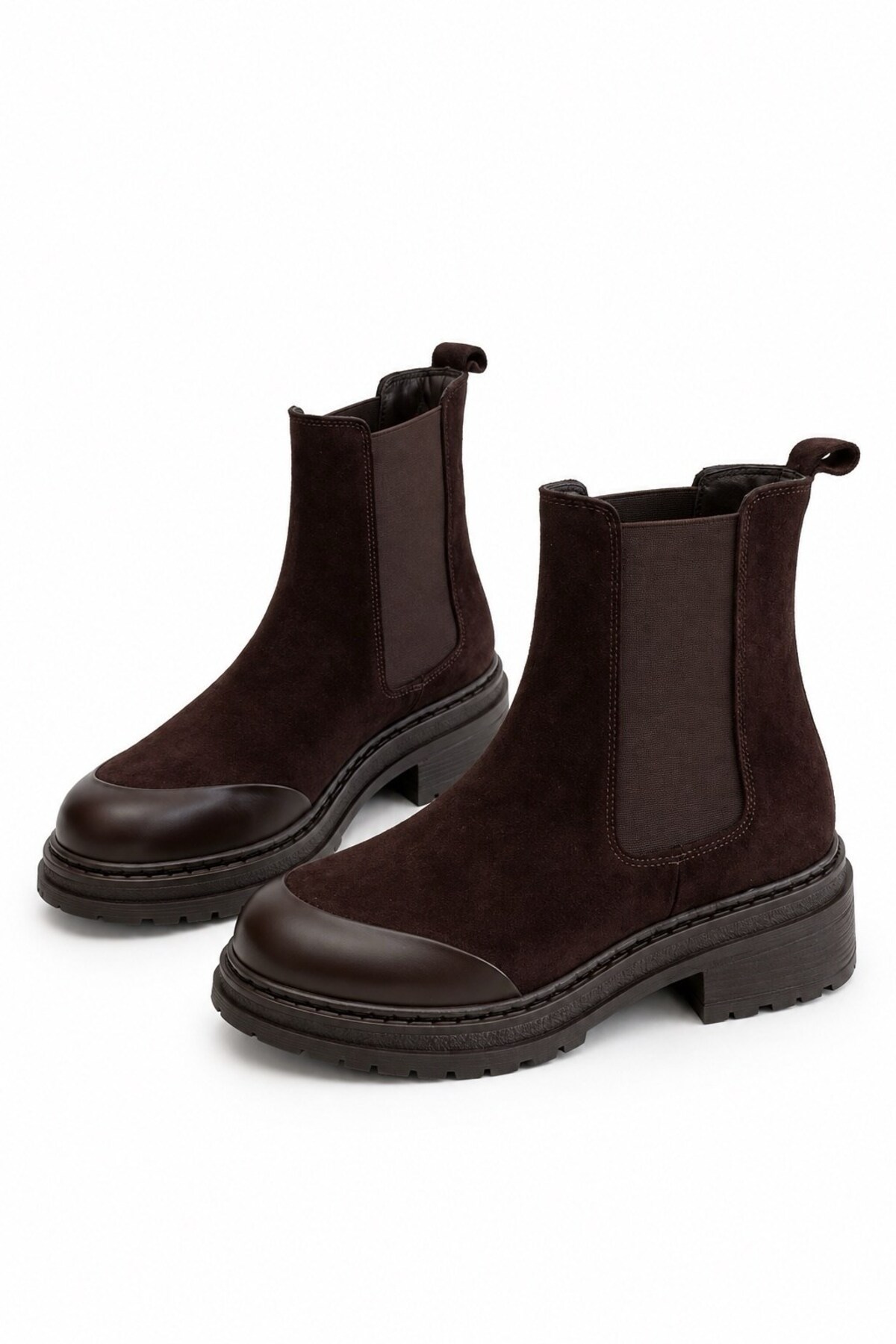 nope21shoess Stoke Kahverengi Hakiki Deri Bot görsel 2