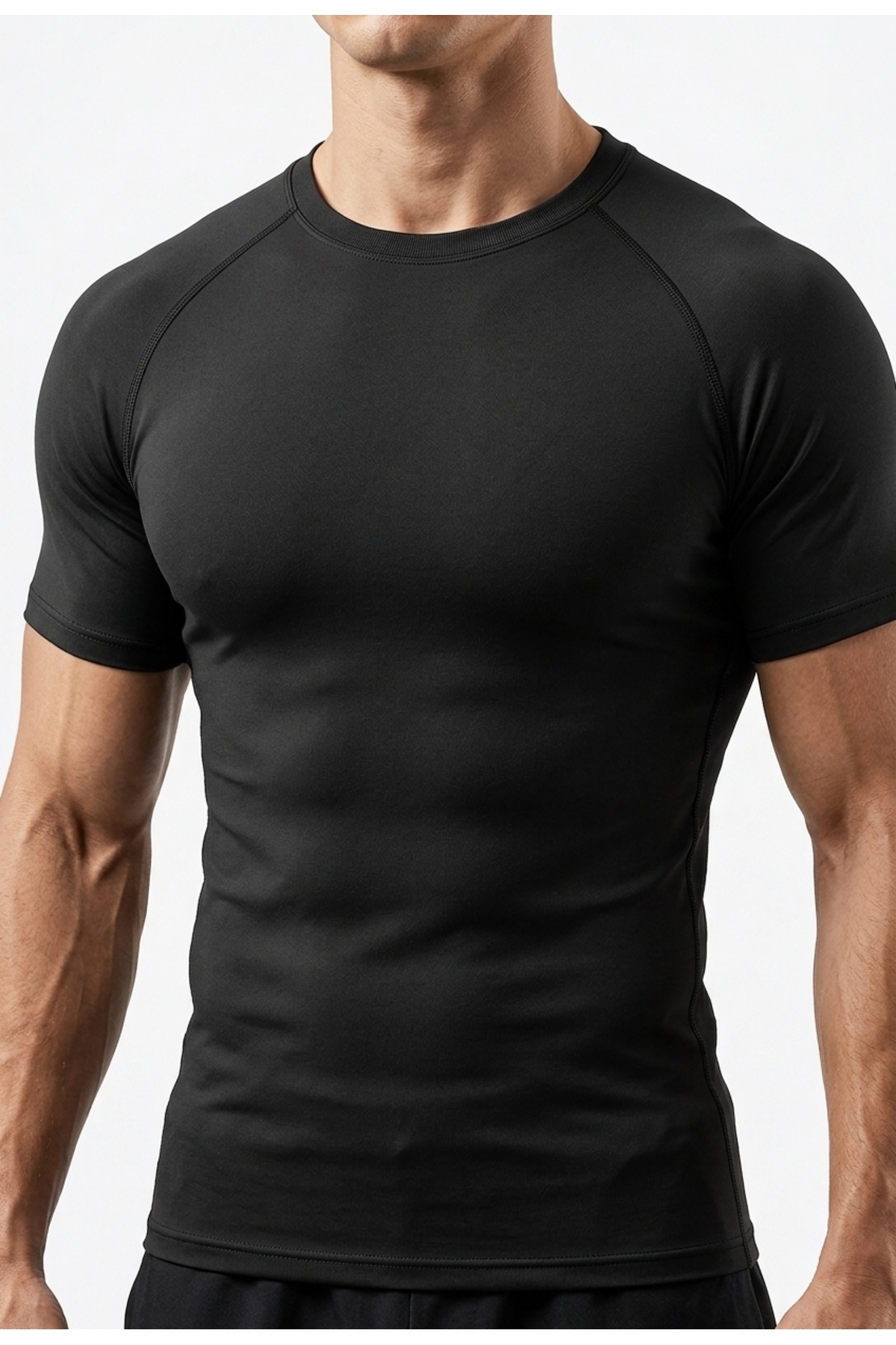 Sapevr Erkek Premium Compression Spor Tişörtü - Hızlı Kuruyan Gym & Fitness Body Tişört ( Raglan Dikişli ) görsel 4