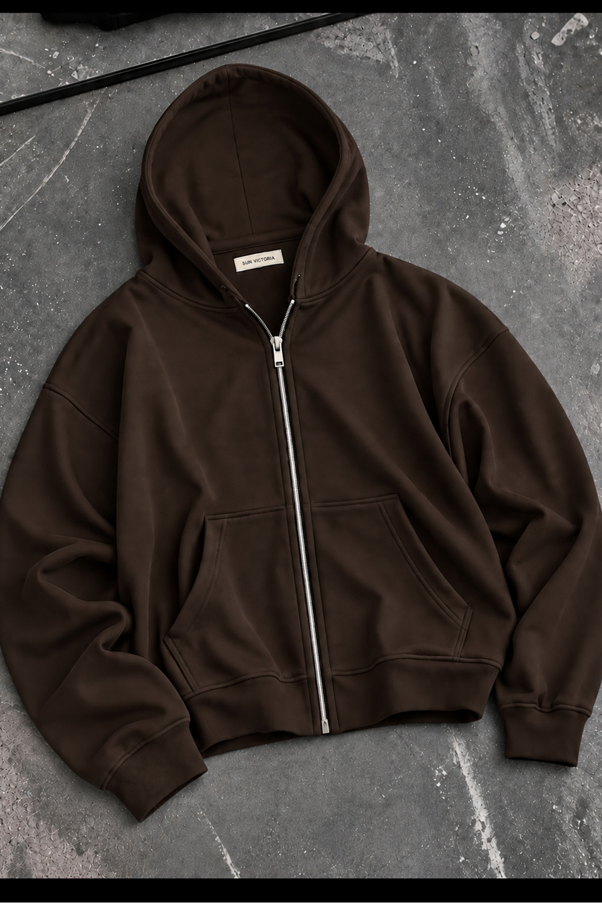 Sun Victoria Kahverengi Modal Oys Kumaş Ayarlanabilir Paça Oversize Eşofman Altı görsel 2