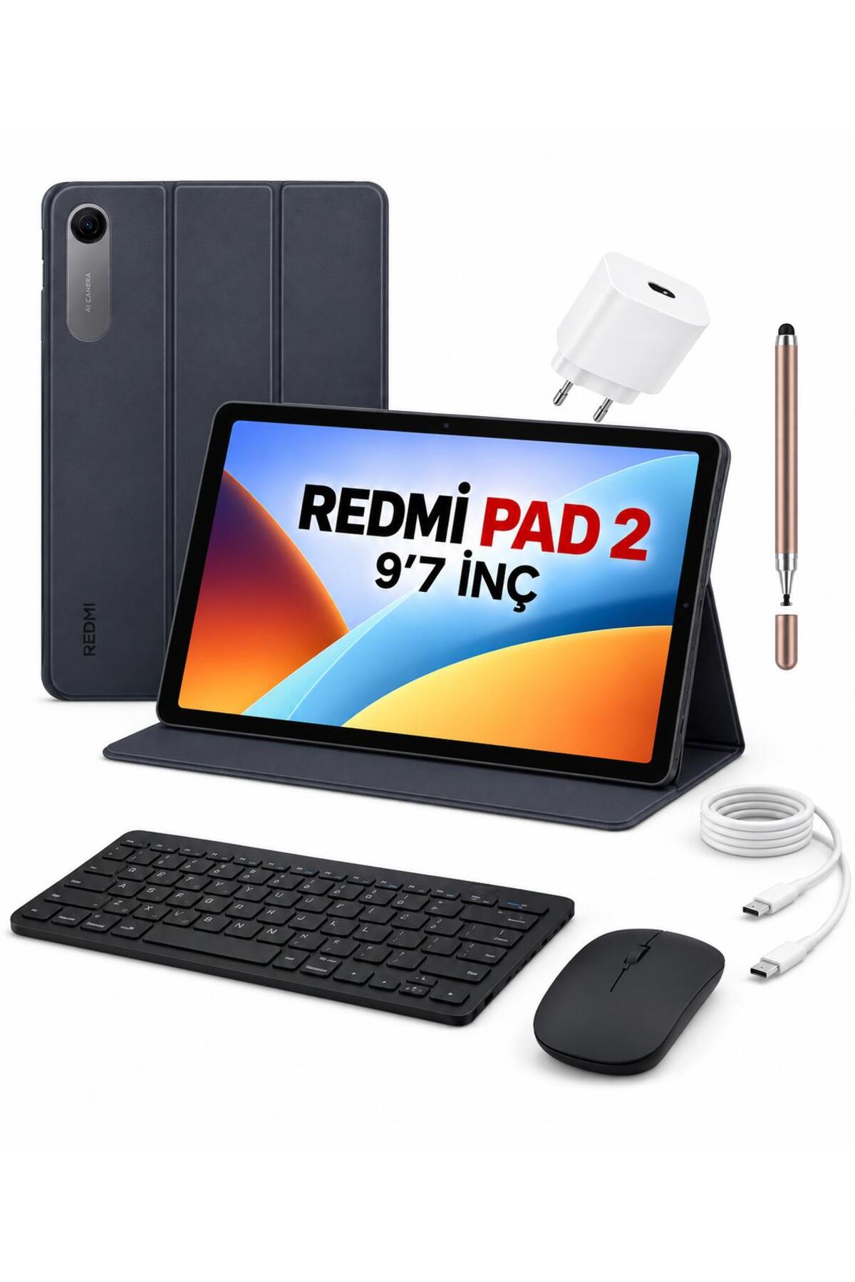 Xiaomi Redmı Pad 2 9.7" 4 GB 128 GB TABLET+KILIF+KLAVYE+MOUSE+ŞARJ ALETİ (HEDİYE KALEM)