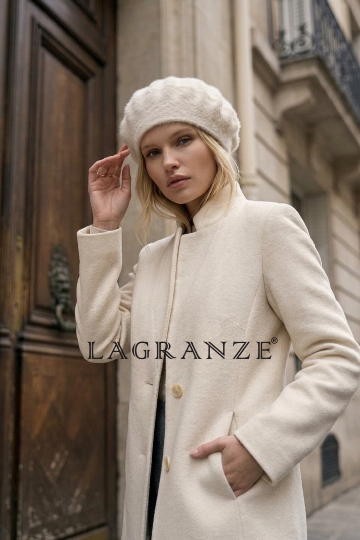 LAGRANZE Kadın Parisienne Model Peluş RESSAM Bere görsel 2