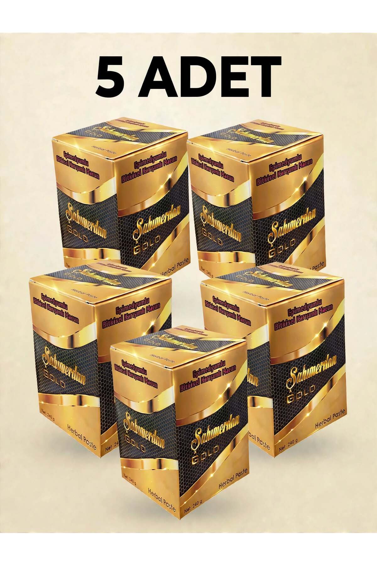 Şahmerdan Bitkisel karışımlı ballı kuvvetlendirici macun GOLD 5 adet 240gr — 12587