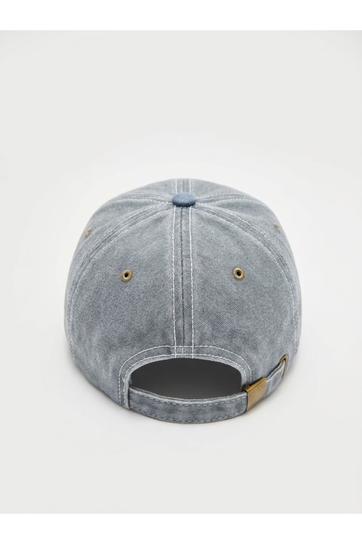 Genel Markalar Unisex Gri Mavi Vintage Eskitme "San Francisco Cali Life" Nakışlı Kep Şapka görsel 3