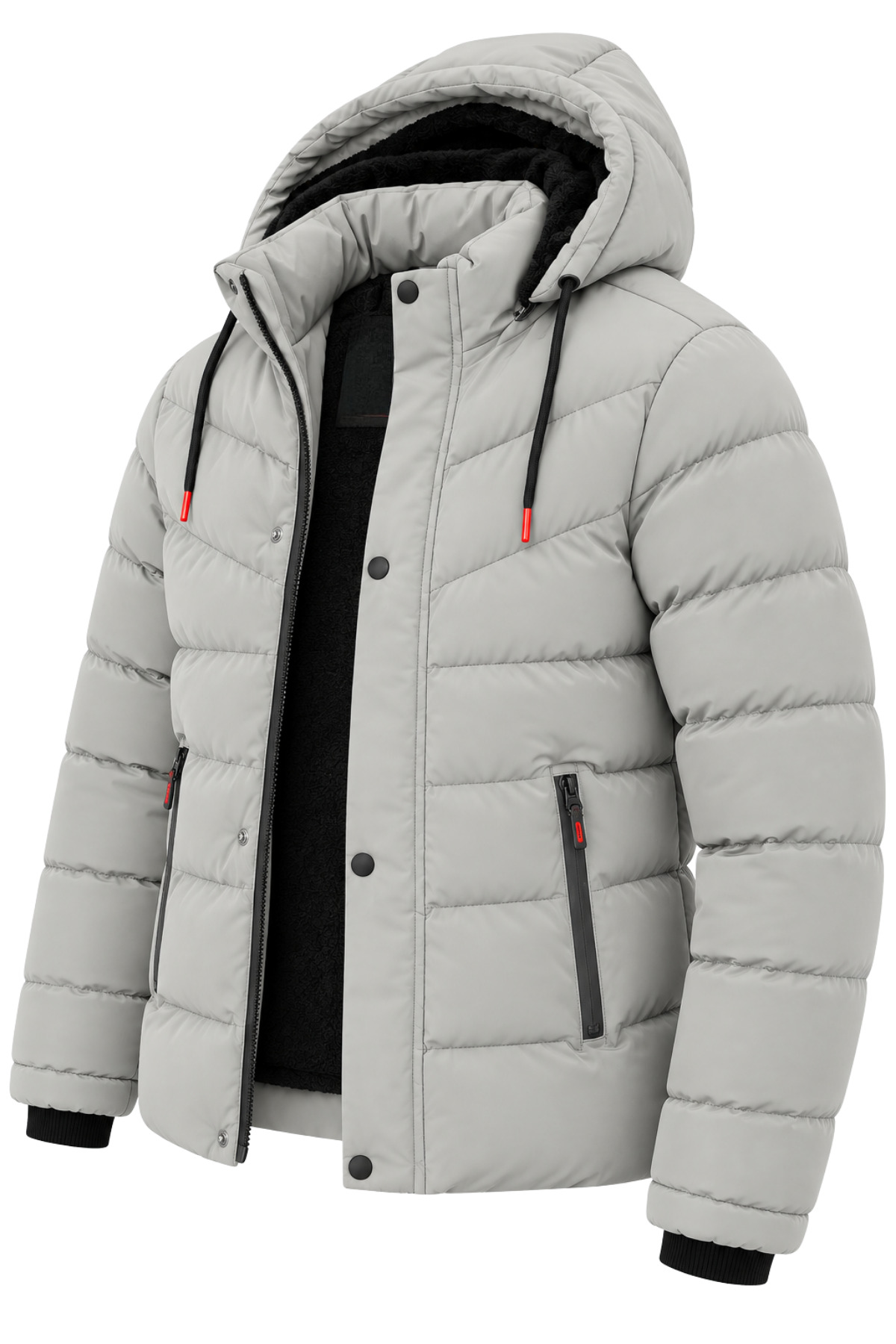 Erkek Krem Erkek Outdoor Su Geçirmez Kapüşonlu Kışlık Kaban – Rüzgar ve Yağmura Dayanıklı Mont & Kaban görsel 2