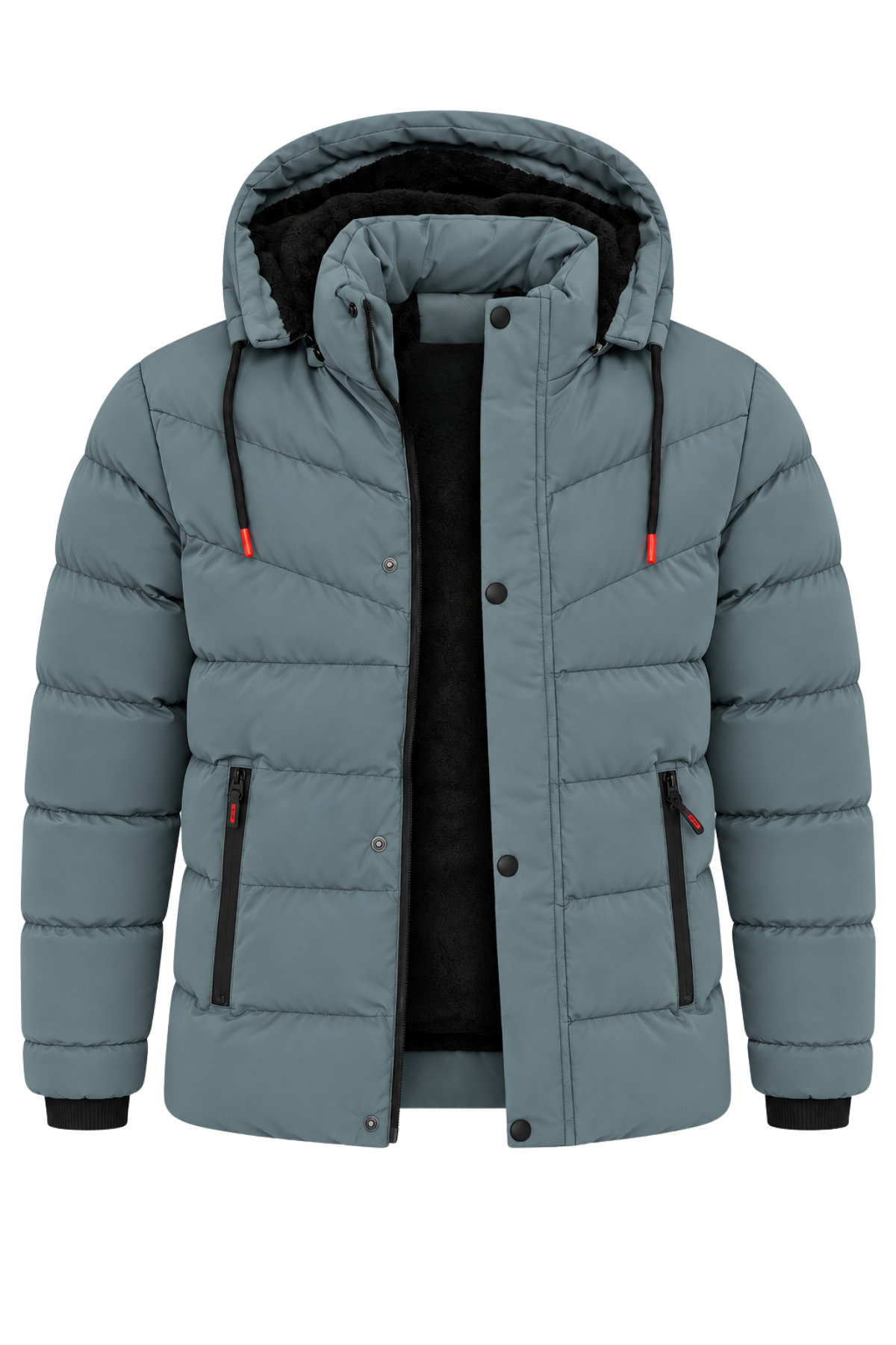 Erkek Krem Erkek Outdoor Su Geçirmez Kapüşonlu Kışlık Kaban – Rüzgar ve Yağmura Dayanıklı Mont & Kaban - Su Yeşili