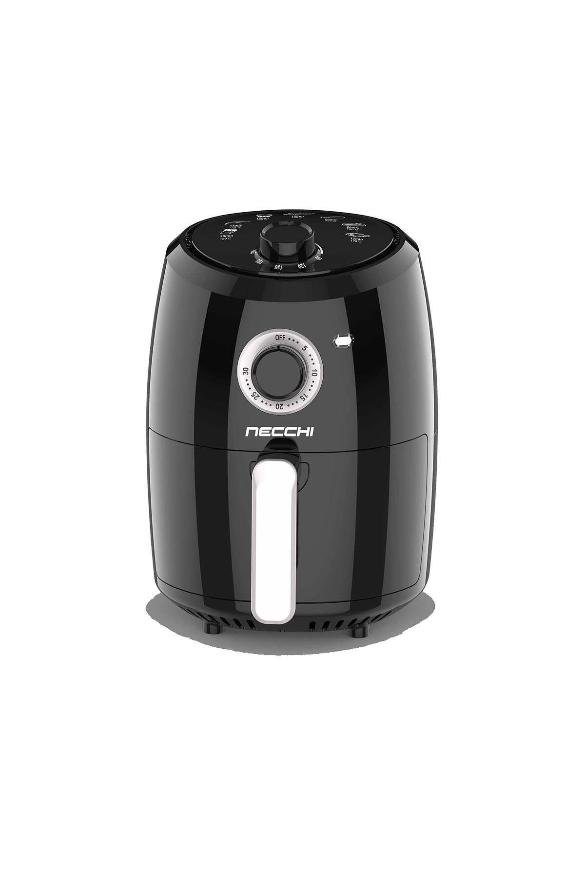 Necchi - Airfryer, 1000 W, yapışmaz yemek tepsisi 2,4 litre, ızgara raflı, 30 dakikalık