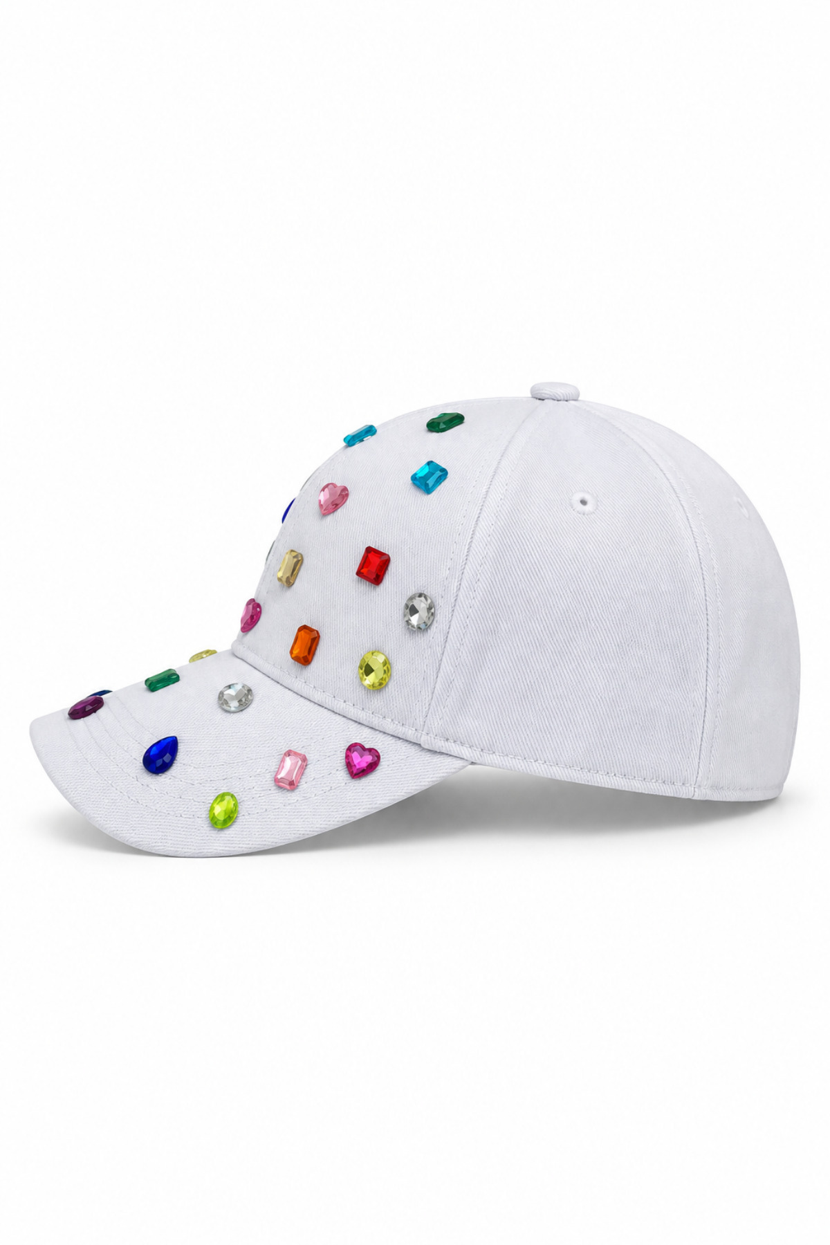 Blast Renkli Taş Detaylı Kadın Şapka, Parlak Taşlı Baseball Cap görsel 4