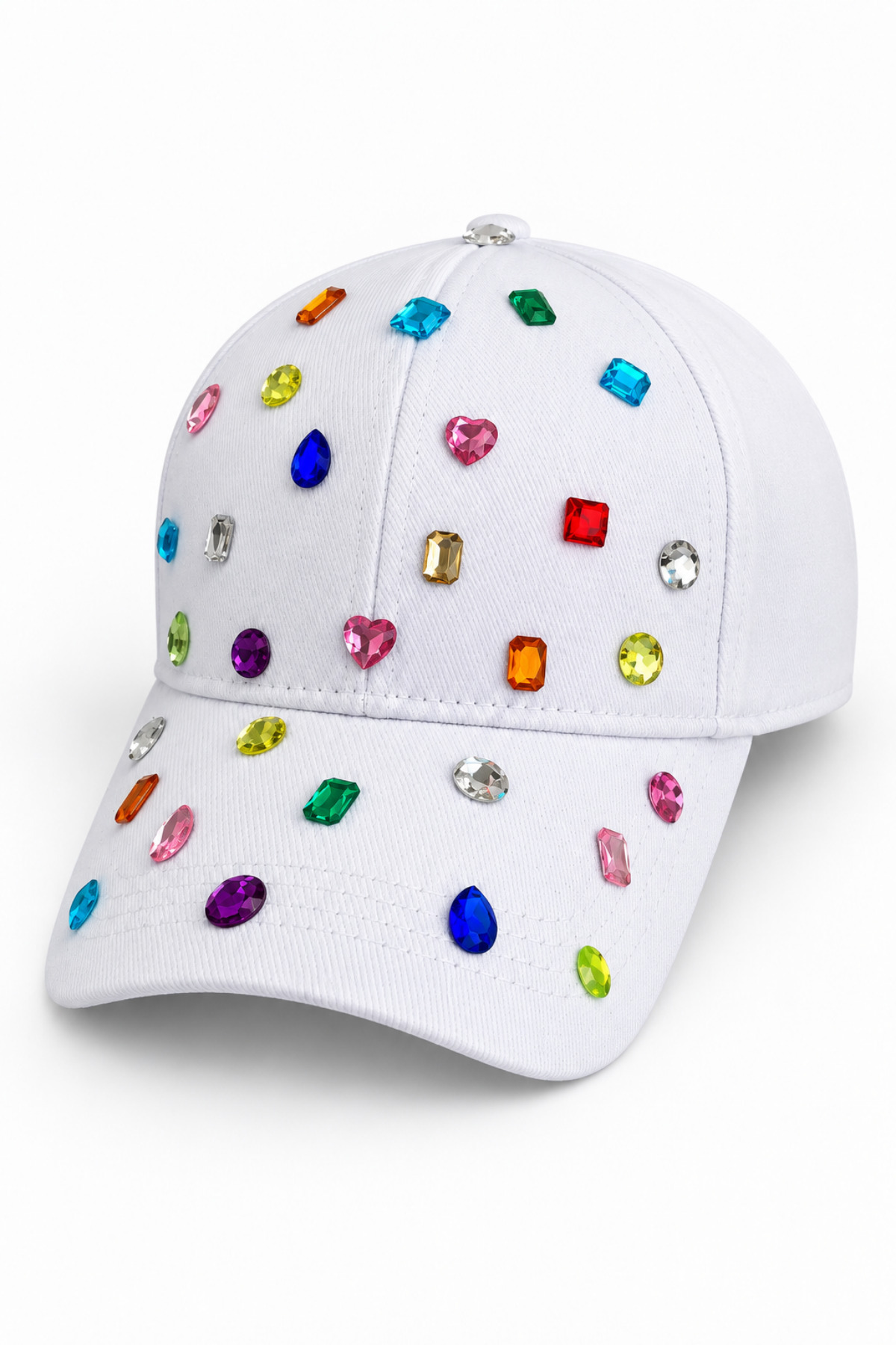 Blast Renkli Taş Detaylı Kadın Şapka, Parlak Taşlı Baseball Cap görsel 2