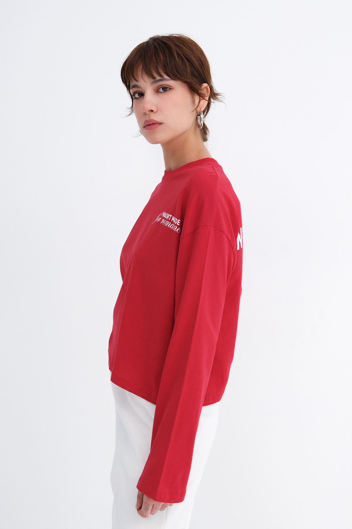Addax Baskılı Uzun Kollu T-shirt P9061 görsel 5