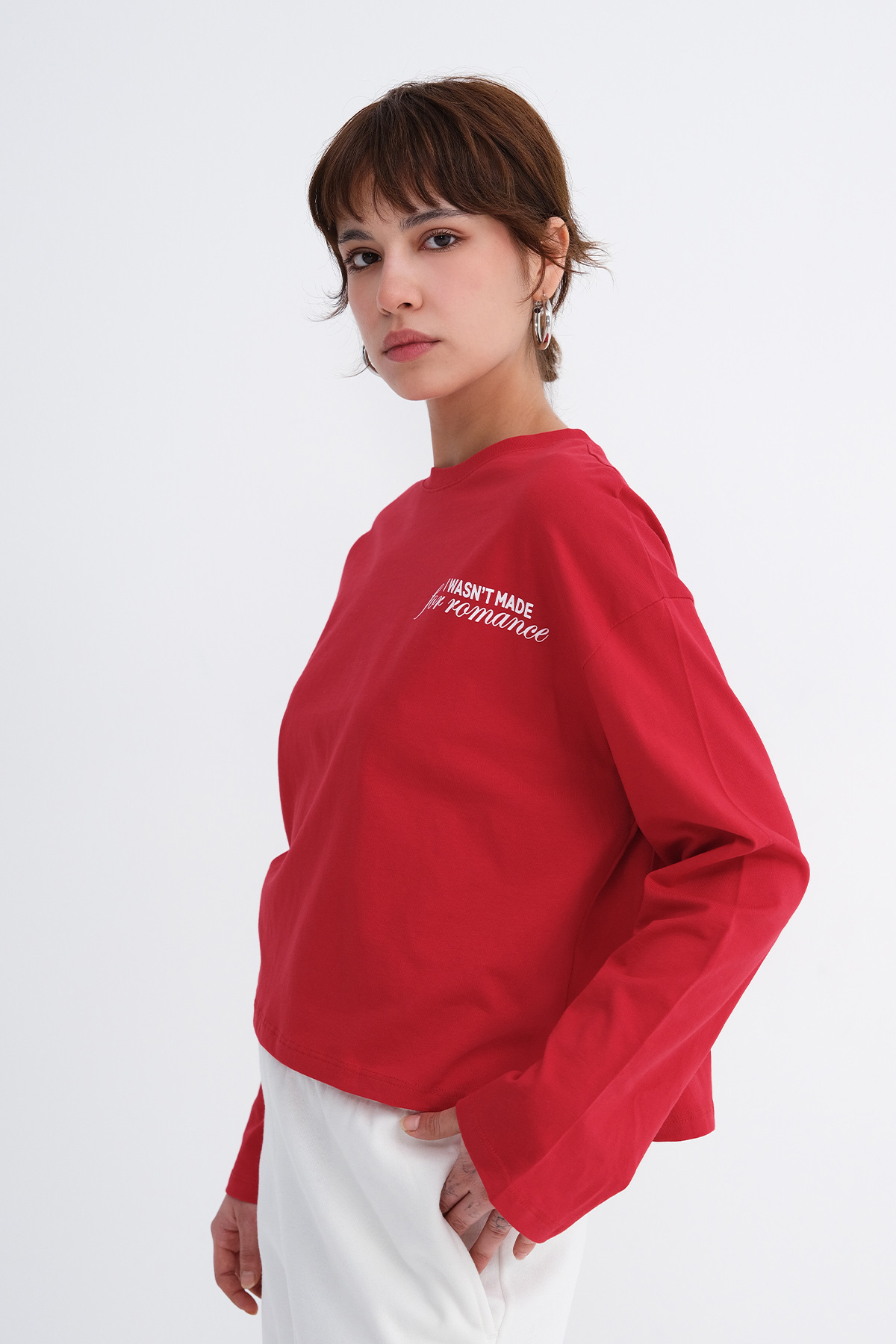 Addax Baskılı Uzun Kollu T-shirt P9061 görsel 2
