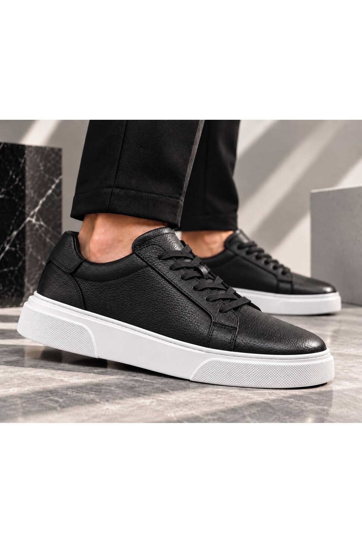 SOLERIUM SHOES %100 Hakiki Deri Hakiki Ortopedik Hafif Erkek Rahat Günlük Terletmez Büyük Numara Battal Sneaker 38-47 Numara görsel 3