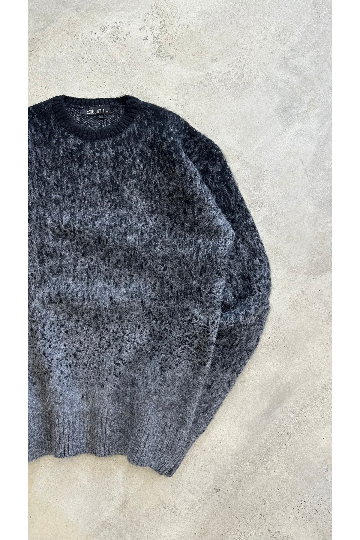 Unisex Oversize Antrasit Yumuşak Dokulu Triko Kazak — مشکی TRK-001-SYH — تصویر 3 از 4