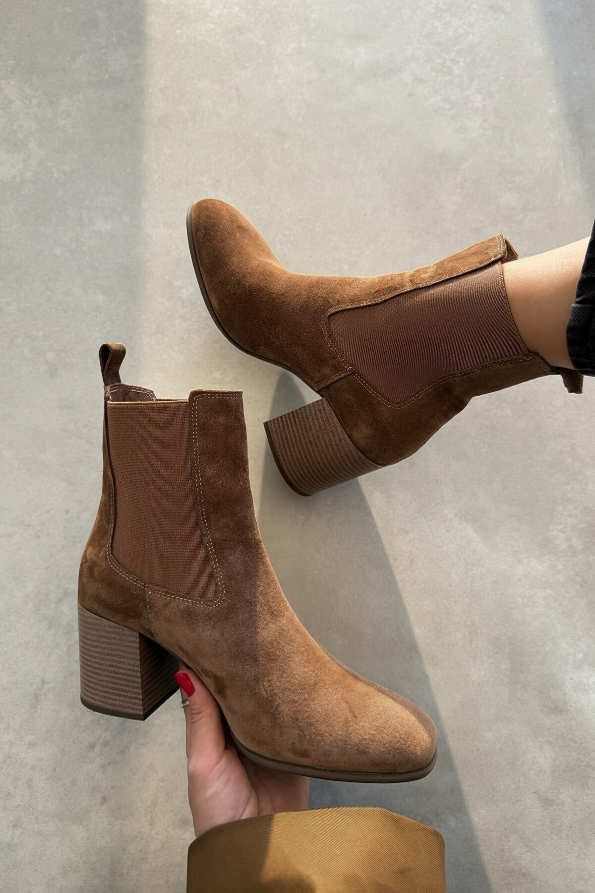 nope21shoess Lizbon Toprak Hakiki Deri Süet Bot görsel 5