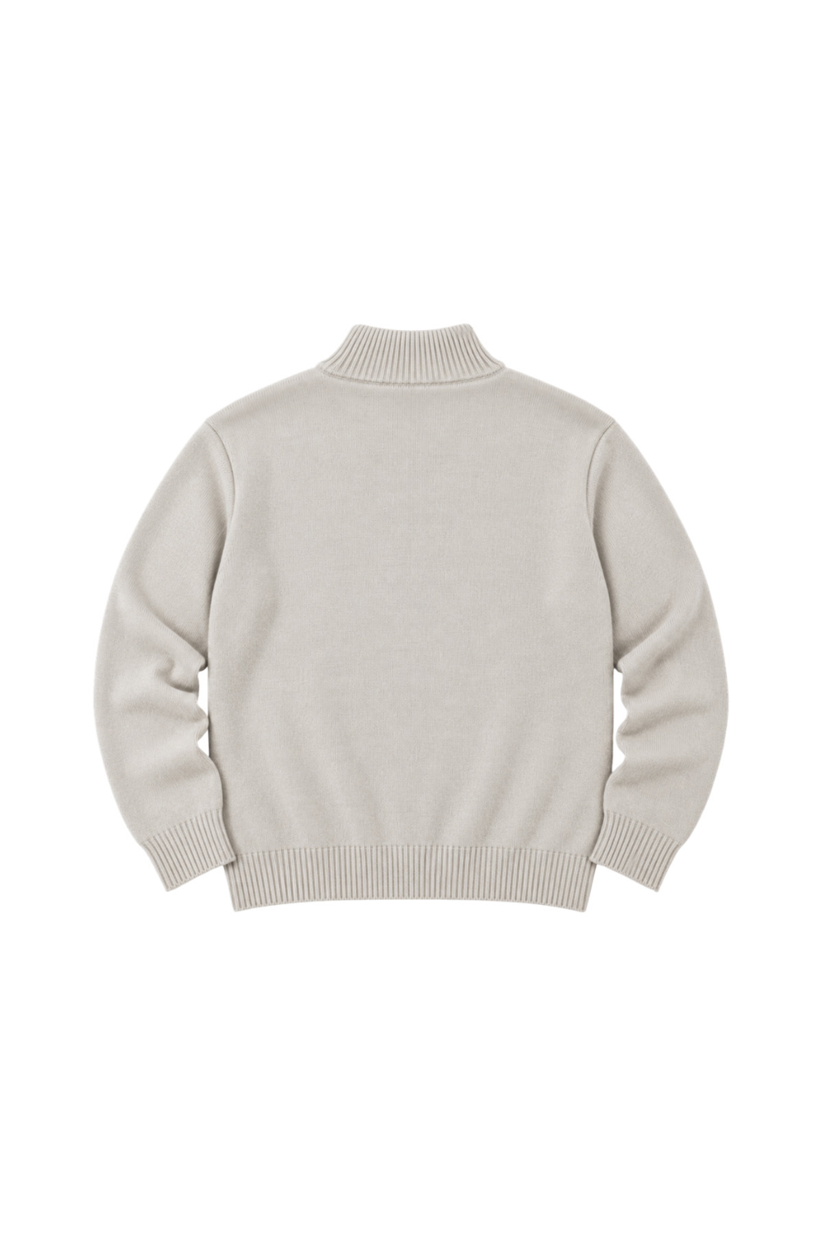 BattalModa Erkek Büyük Beden Koyu Bej Hattush Fermuarlı Dik Yaka Triko Kazak 3XL-4XL-5XL-6XL görsel 5