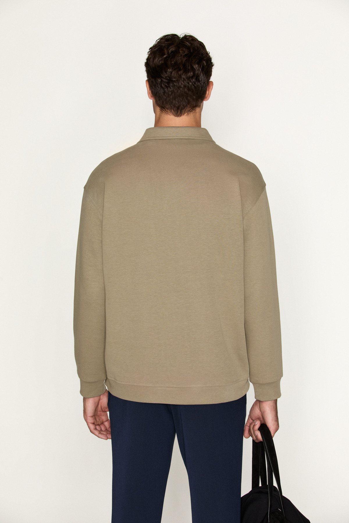 SIELLA Erkek Organik Pamuklu Patlı Uzun Kollu Yeşil Sweatshirt — سبز SIELLA382026 — تصویر 5 از 5