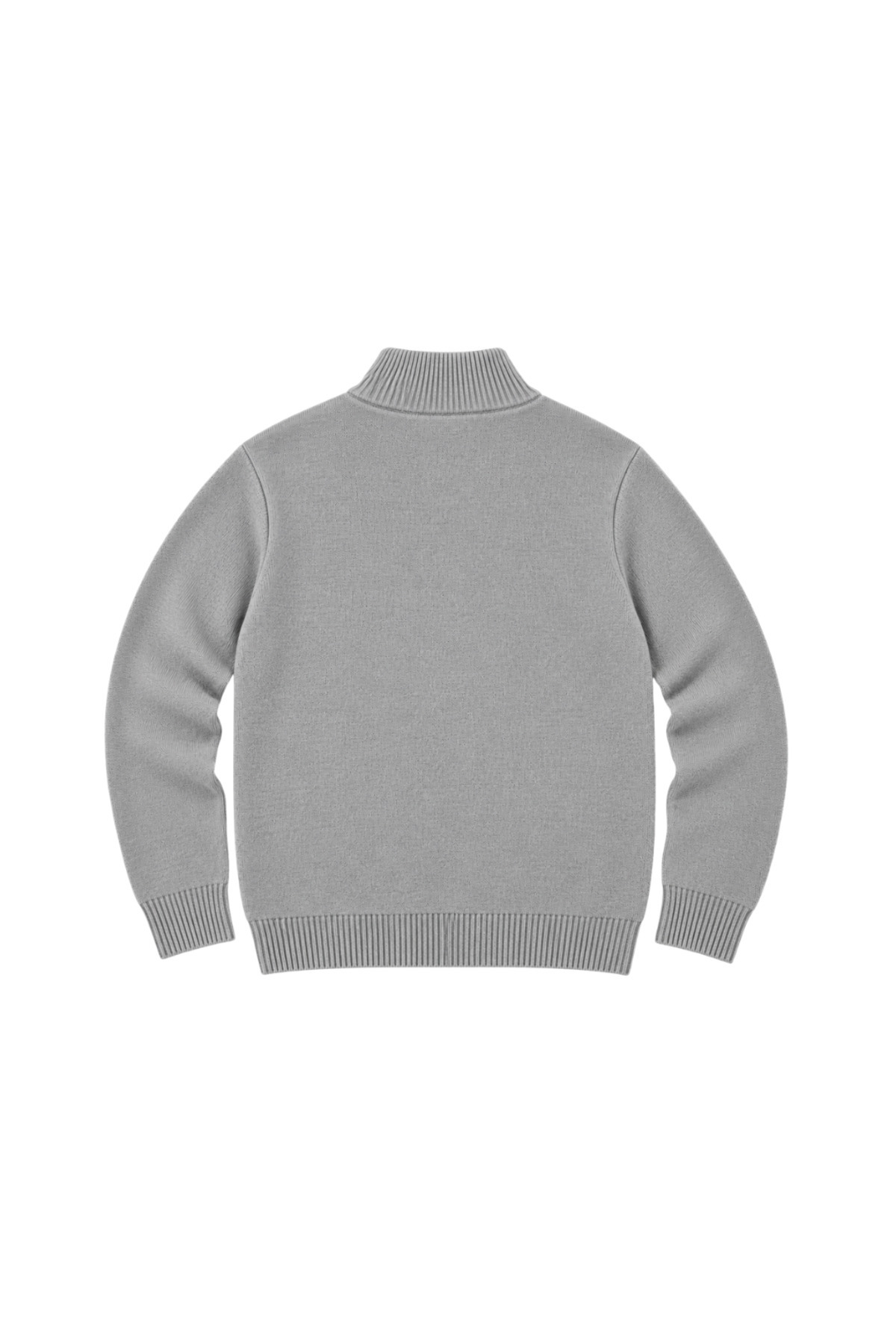 BattalModa Erkek Büyük Beden Açık Gri Hattush Dik Yaka Cepli Triko Hırka 3XL-4XL-5XL-6XL görsel 5