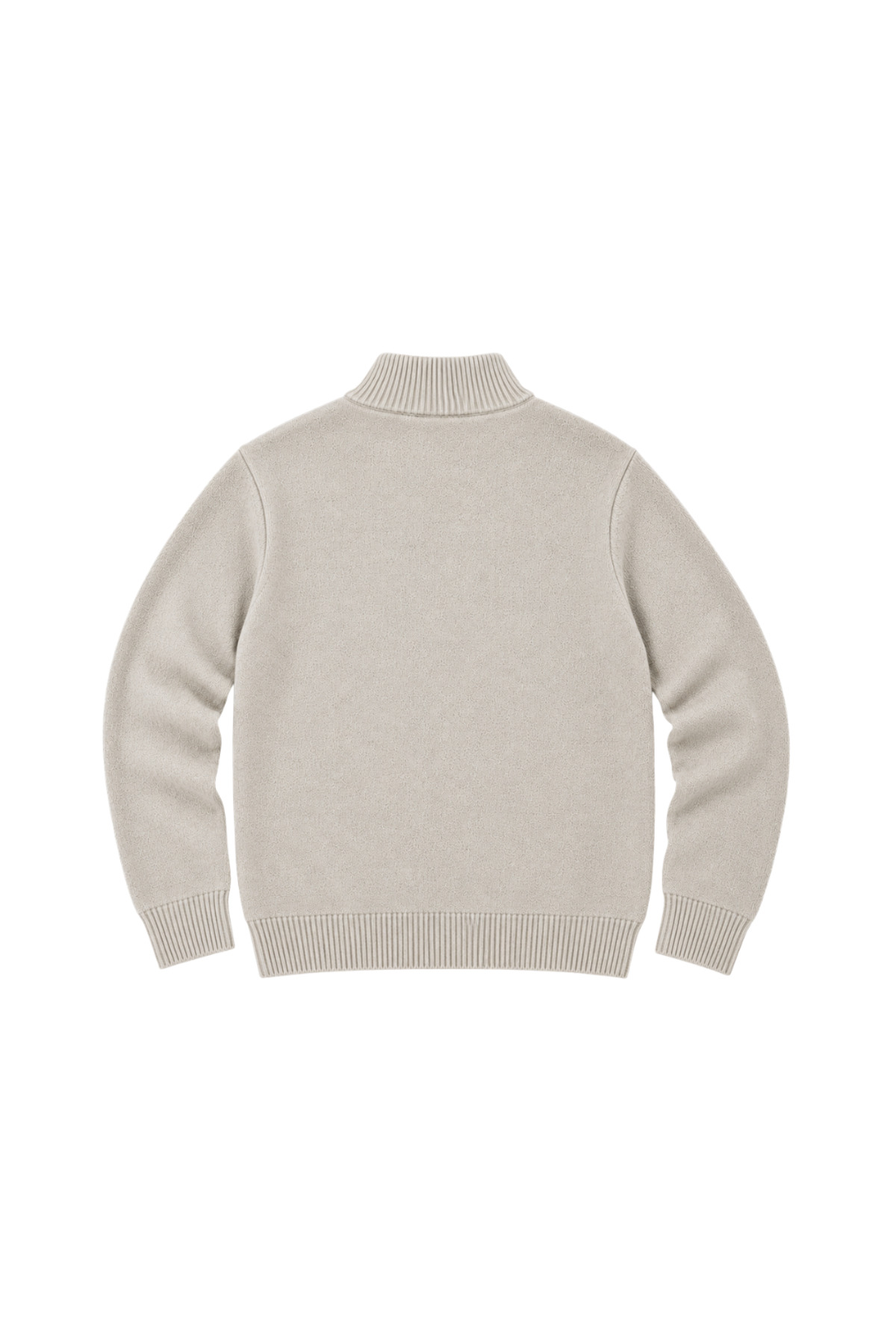 BattalModa Erkek Büyük Beden Koyu Bej Hattush Dik Yaka Cepli Triko Hırka 3XL-4XL-5XL-6XL görsel 5