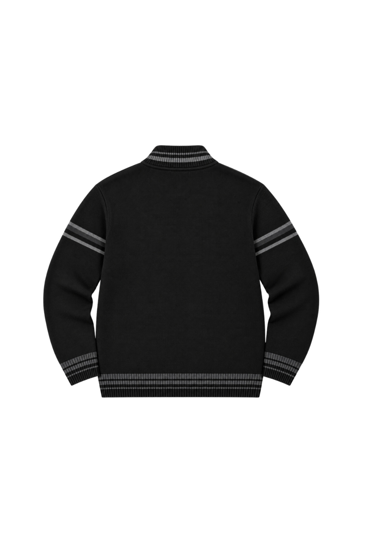 BattalModa Erkek Büyük Beden Siyah Desenli Cepli Triko Hırka 3XL-4XL-5XL-6XL görsel 5