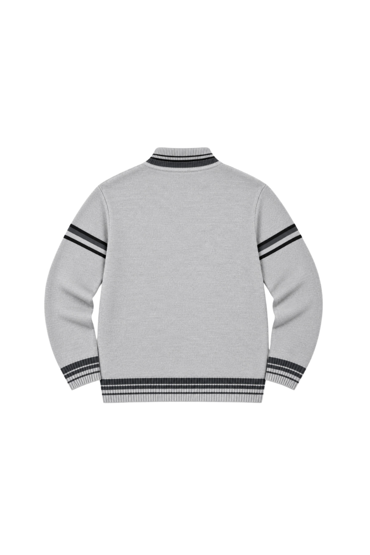 BattalModa Erkek Büyük Beden Açık Gri Desenli Cepli Triko Hırka 3XL-4XL-5XL-6XL görsel 5