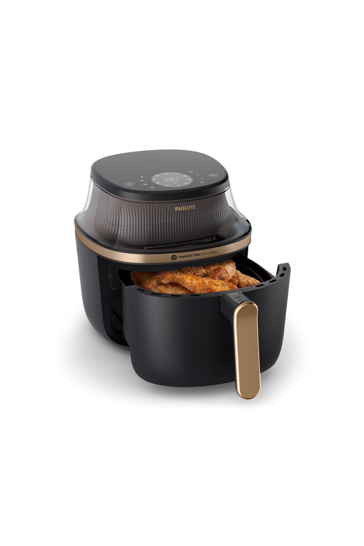 Philips Airfryer 4,2 L RapidAir Plus Teknolojili, Şeffaf Pencereli, %90’a Kadar Az Yağlı Pişirme, 16’sı 1 Arada Fonksiyonlu, Çıkarılabilir Hazneli Kompakt Sıcak Hava Fritözü Hızlı