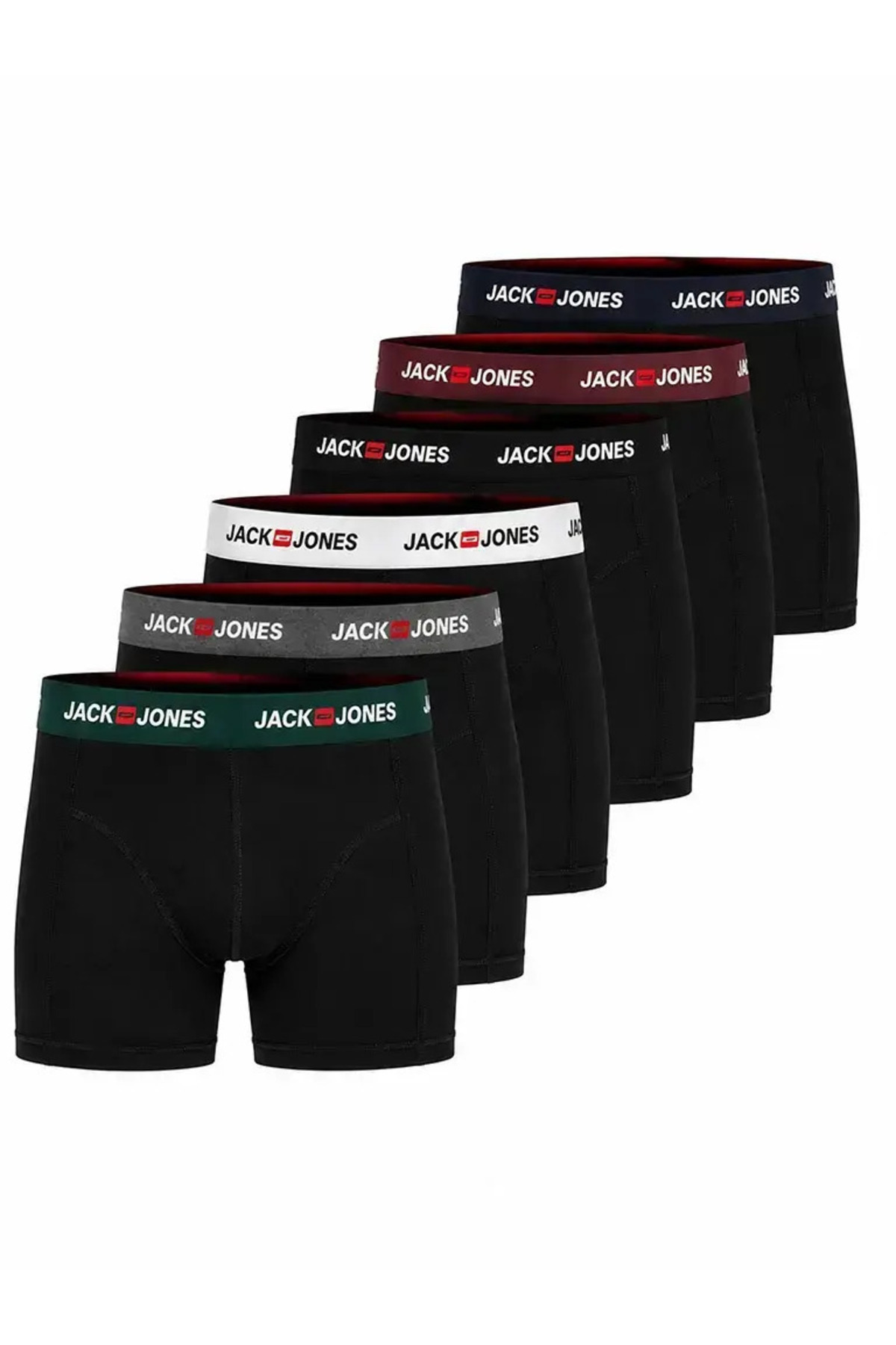 شلوارک بوکس مردانه جک جونز سایز بزرگ بسته 6 عددی کد 12295776 5 جک اند جونز باکسر Jack & Jones