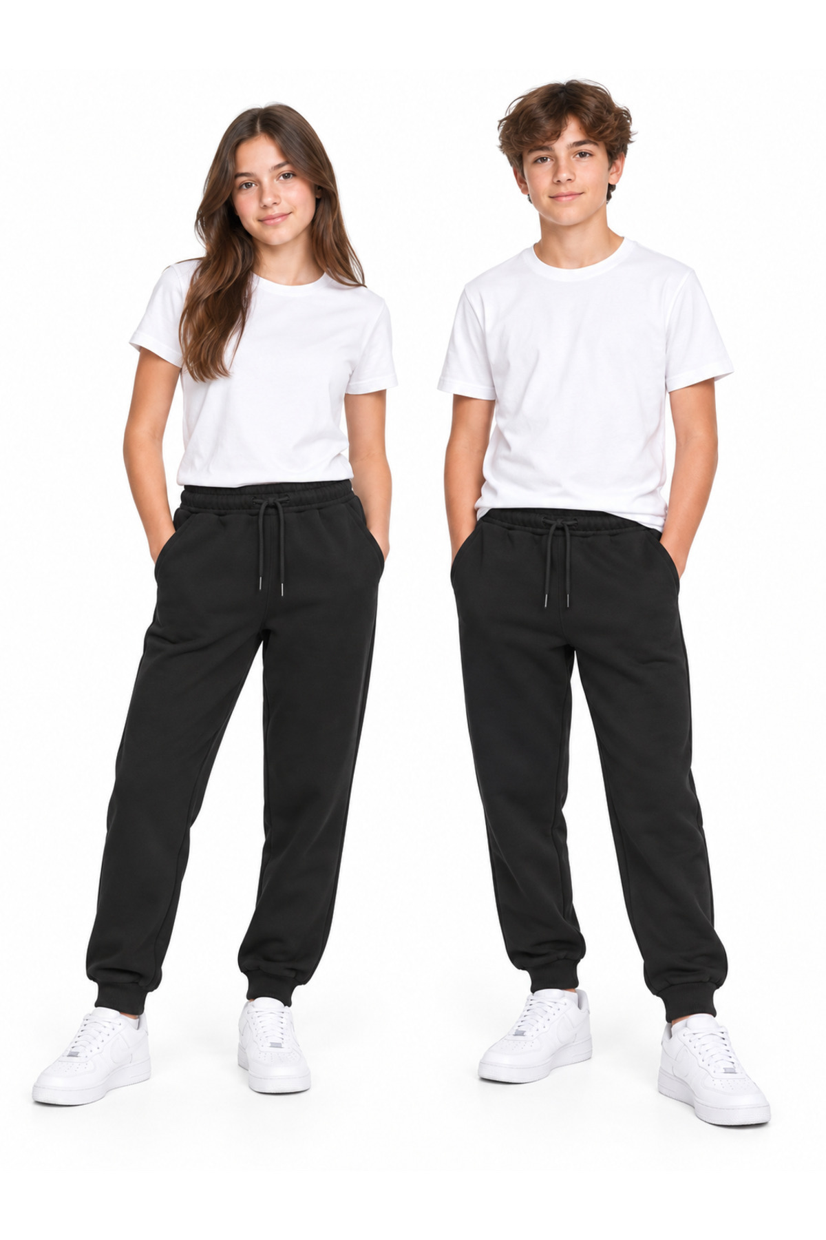 Mışıl Kids MISIL 22509-26 Kız Erkek Çocuk Unisex 3 İplik Jogger Eşofman Altı Lastikli Bağcıklı Ribanalı Paça 12–15 Yaş