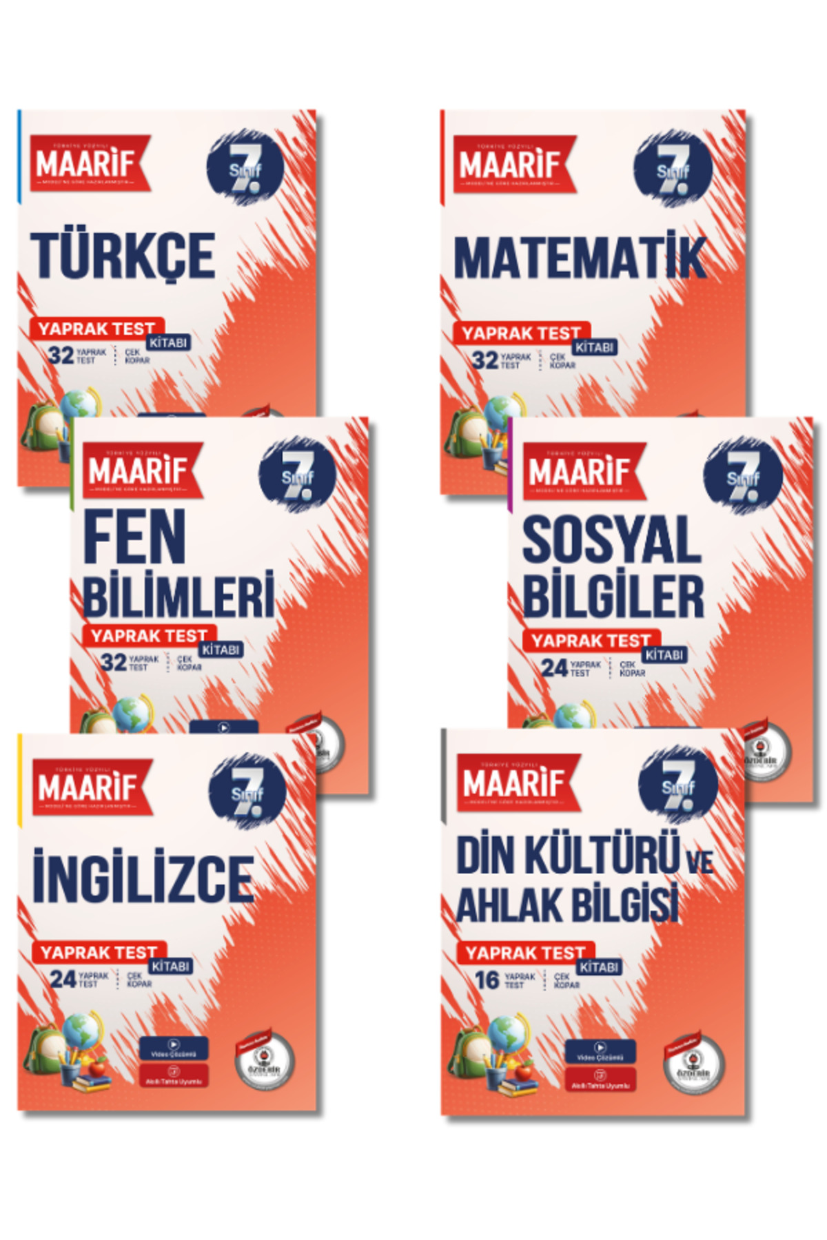 ÖZDEBİR YAYINEVİ 7.Sınıf Tüm Dersler Yaprak Test Seti (Maarif