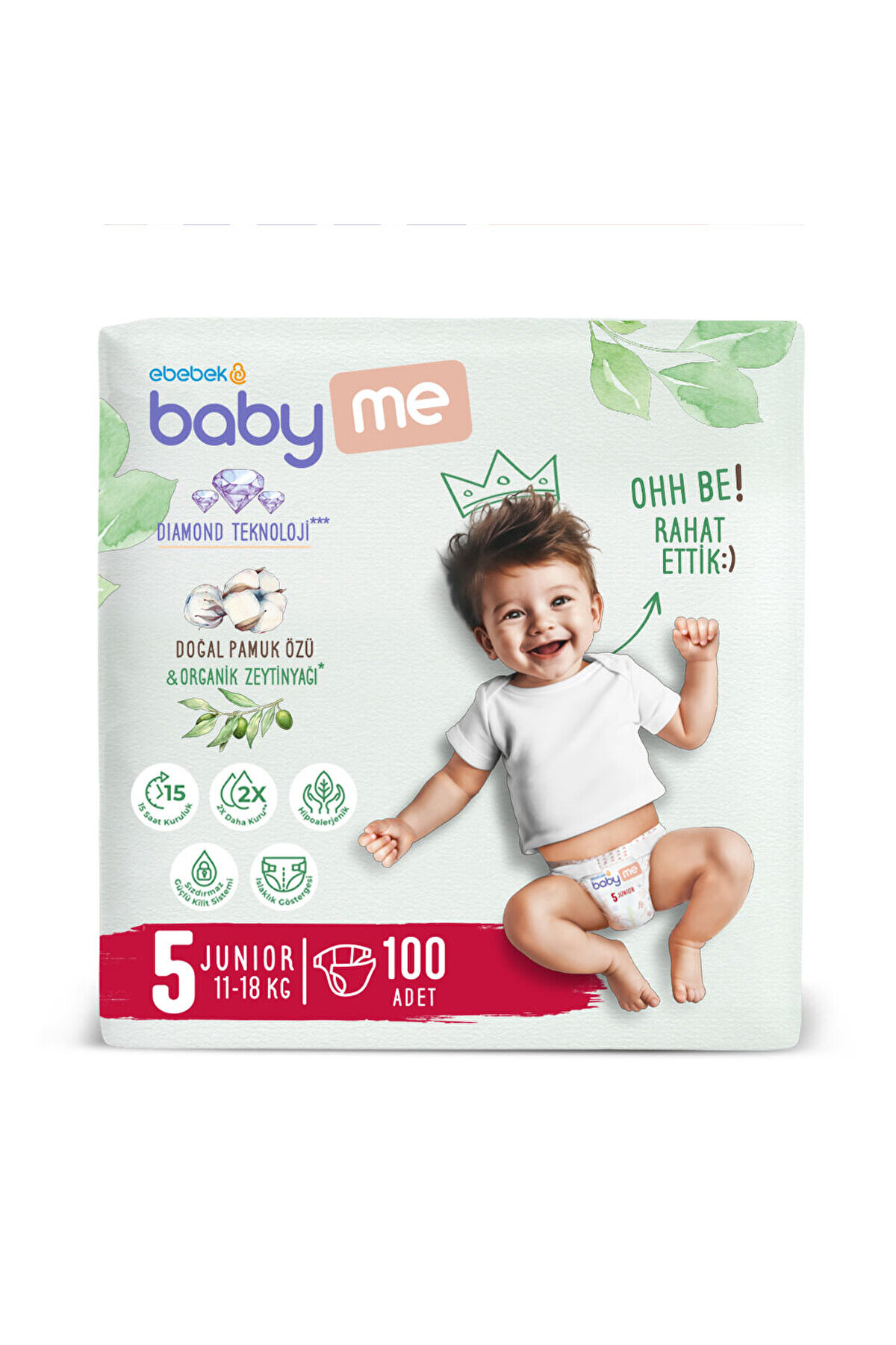 Baby&Me baby me Junior 5 Numara Bebek Bezi 11-18 kg 100 Adet