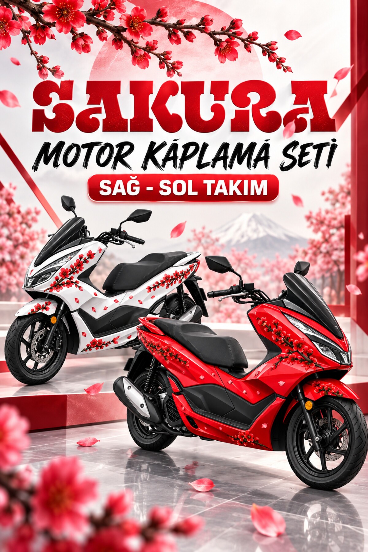アクセサリー Sakura Stikacar SAKURA Motor Kaplama Sticker Seti - Fiyatı