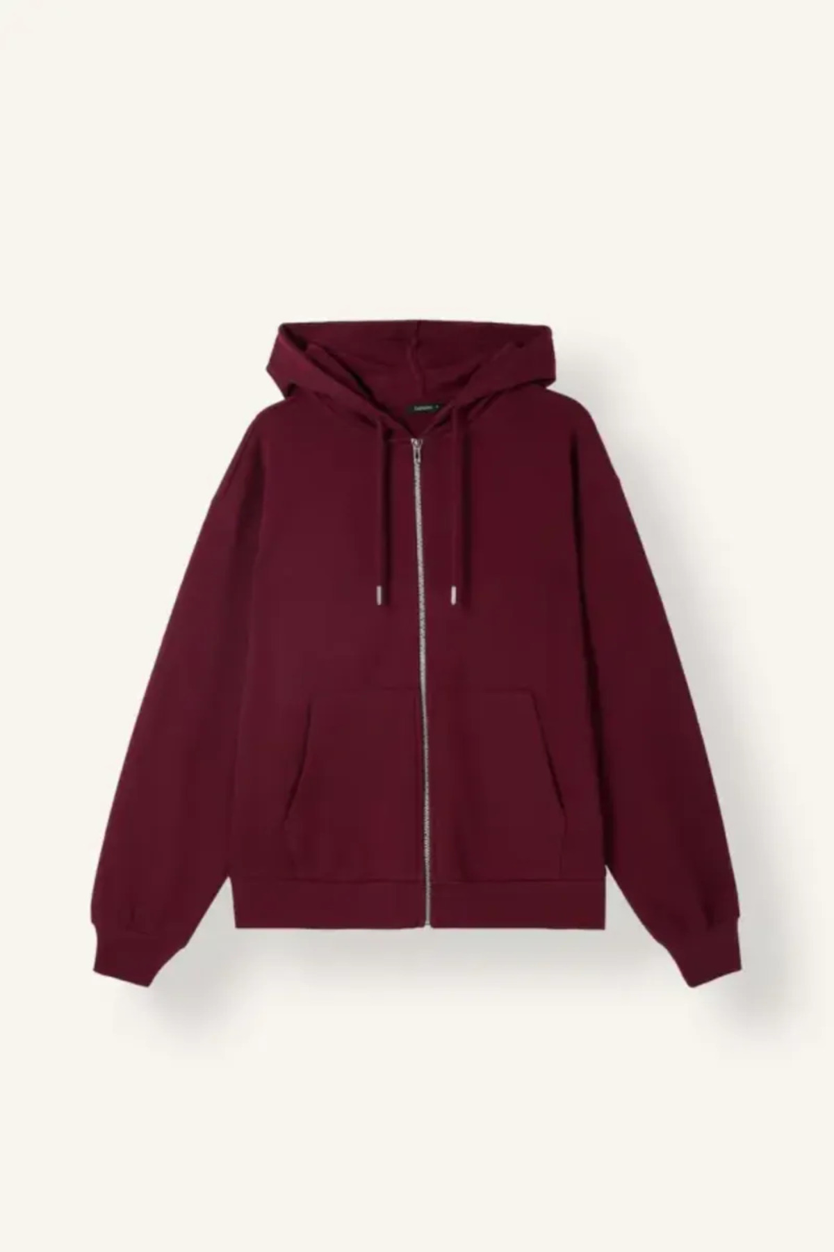 Relax Fit Kapüşonlu Basic Düz Kalın Sweatshirt Kumaşı Hırka C1809AX25AU