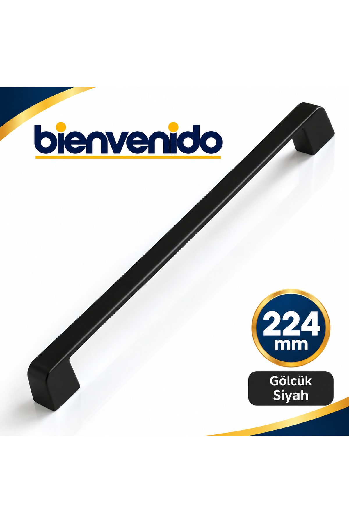 Gölcük Oval (224 MM) Metal Siyah Mobilya Mutfak Çekmece Dolap Dolabı Kulpu