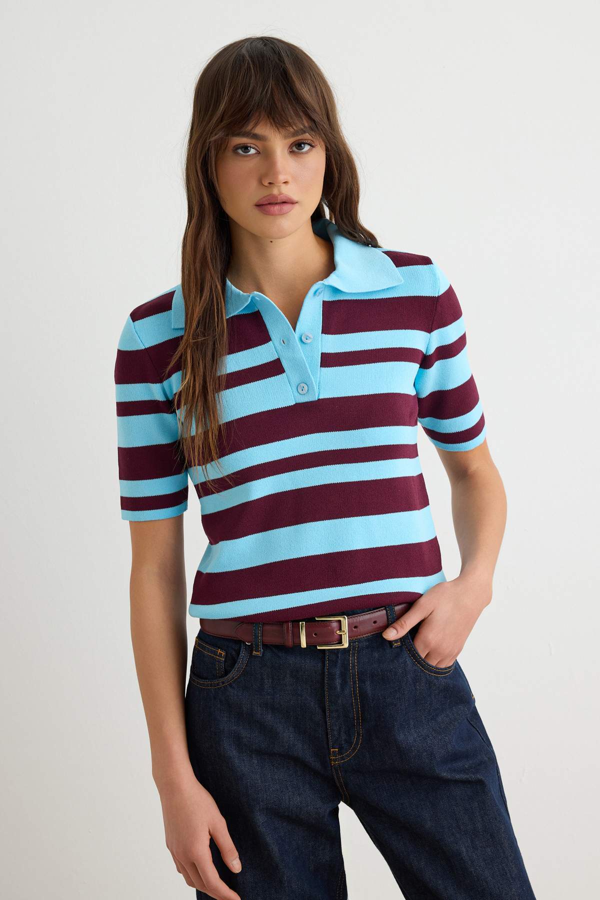 Trendyolmilla Bordo*001 Yazlık Premium Özel İplik Triko Bluz TWOSS26BZ00280