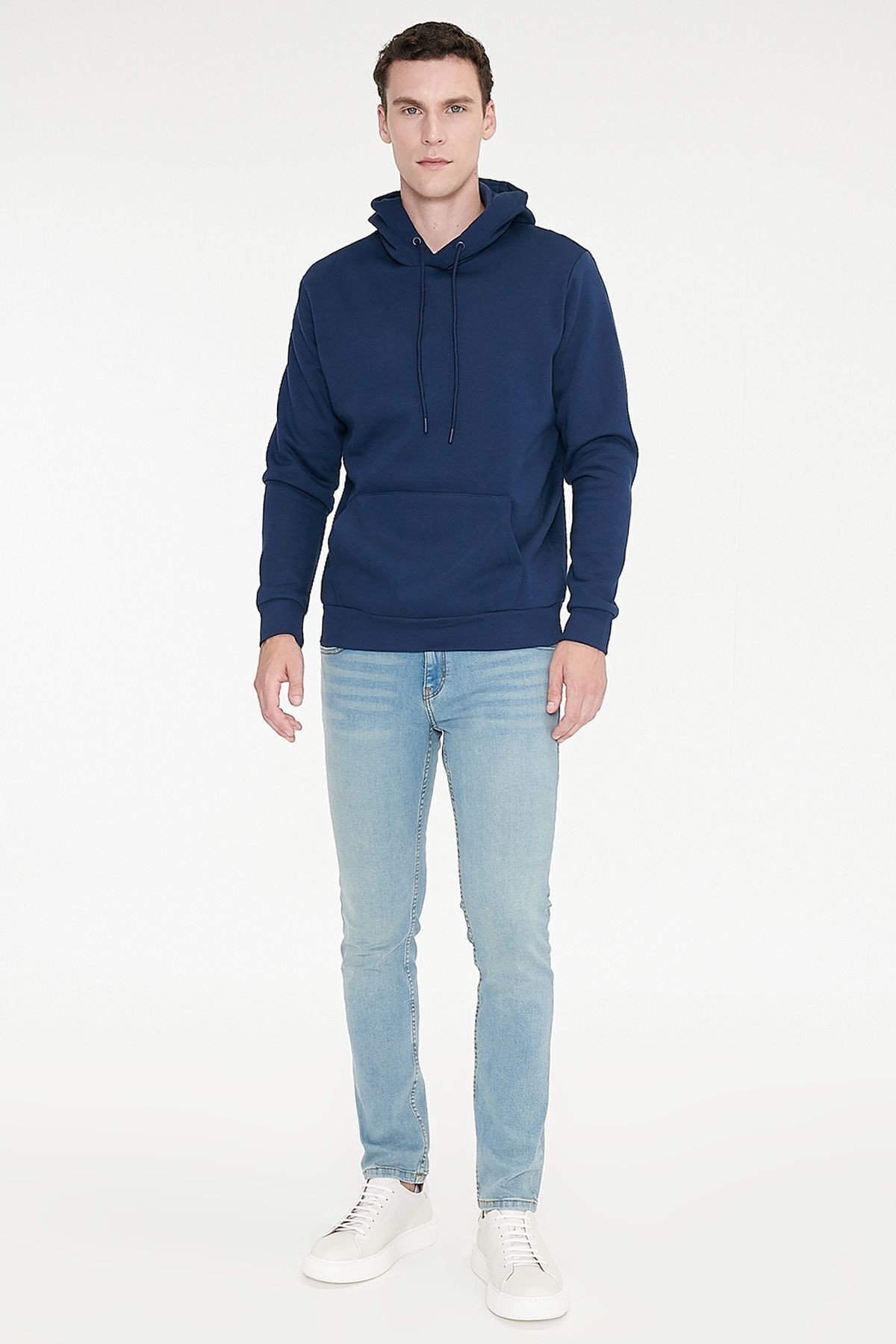AC&Co / Altınyıldız Classics Erkek Petrol Mavisi Slim Fit Dar Kesim Pamuklu Esnek Rıss Jean Kot Denim Pantolon görsel 4
