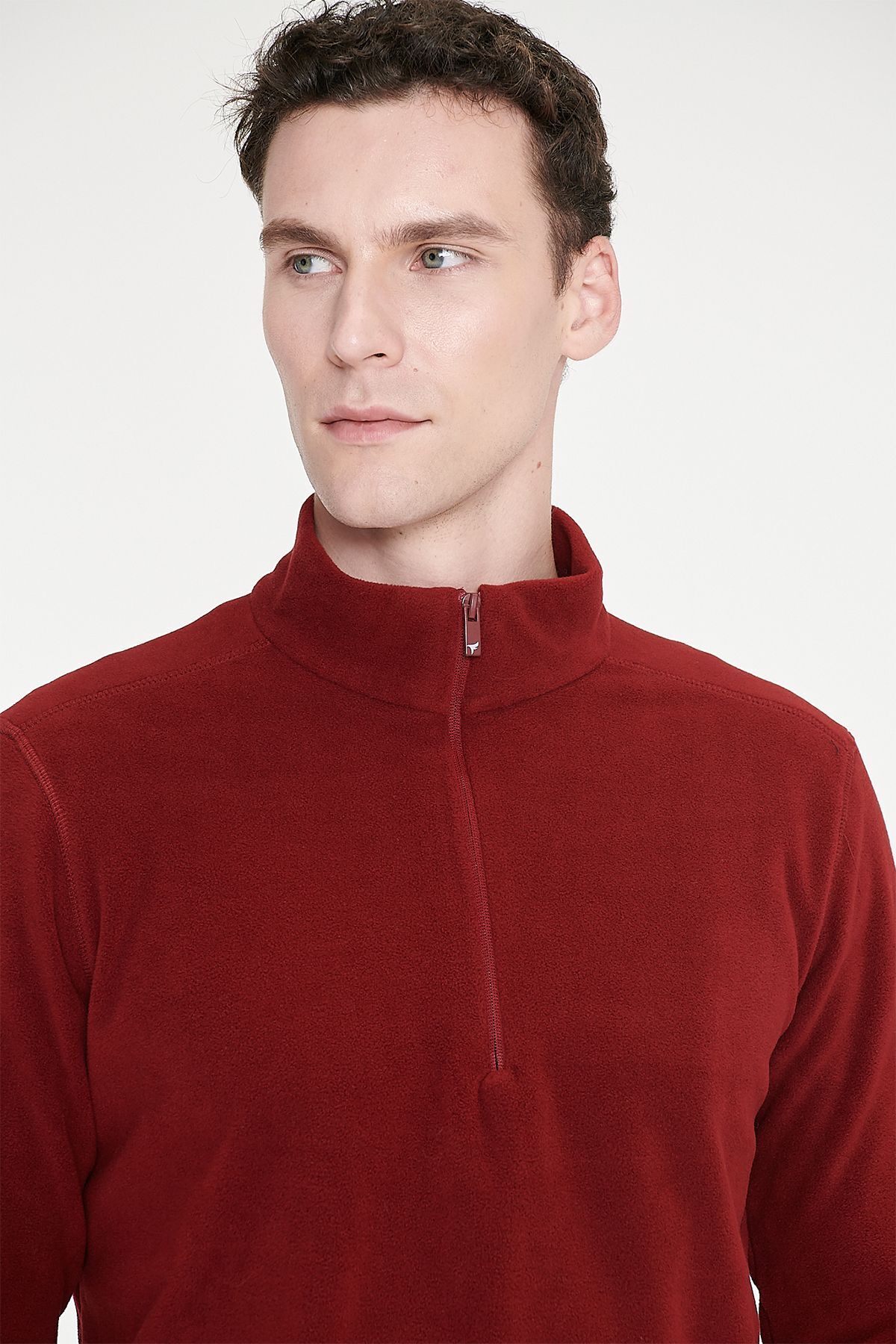 AC&Co / Altınyıldız Classics Erkek Bordo Anti-pilling Tüylenme Yapmayan Isı Koruyan Standart Fit Dik Yaka Polar Sweatshirt görsel 8