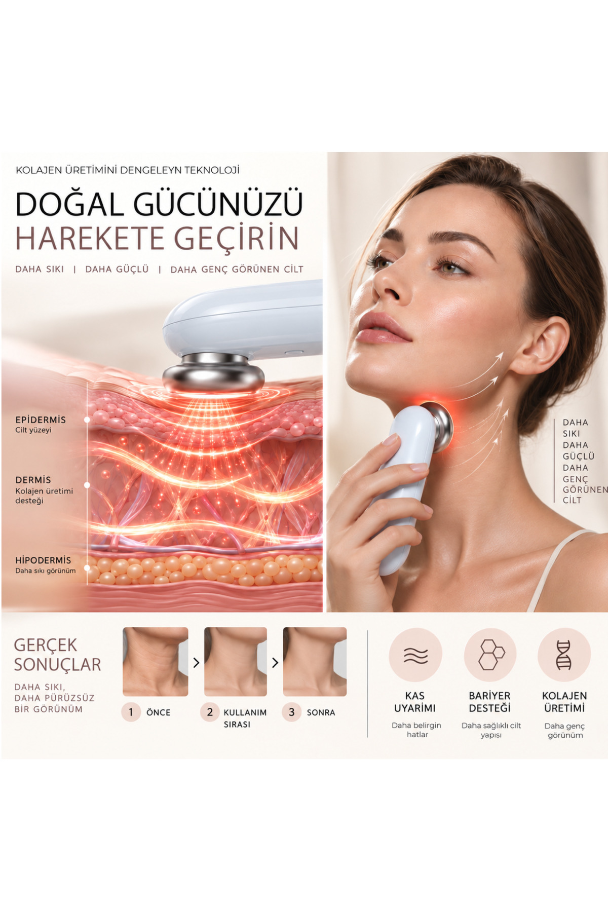 A07 Yeni Nesil Rf Ems Cilt Sıkılaştırıcı Gıdı Sarkma Ve Germe Cilt Bakım Cihazı — تصویر 5 از 6