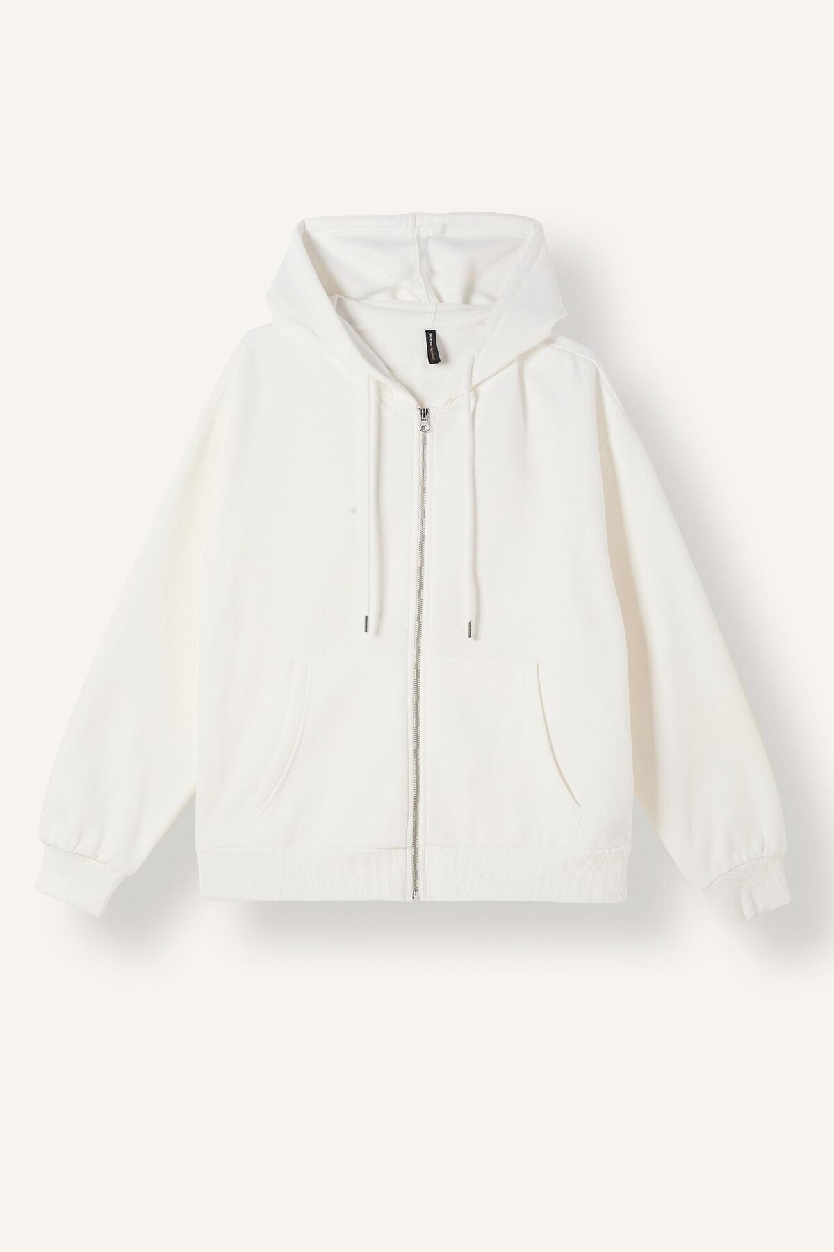 DeFacto Relax Fit Kapüşonlu Cepli Basıc Fermuarlı Sweatshirt C1809AX24WN görsel 6
