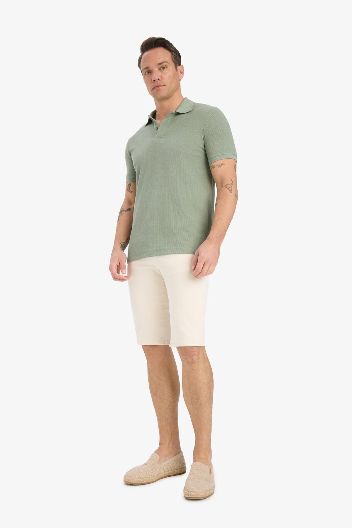 DeFacto Slim Fit Jean Bermuda Şort B0380AX25SM görsel 3