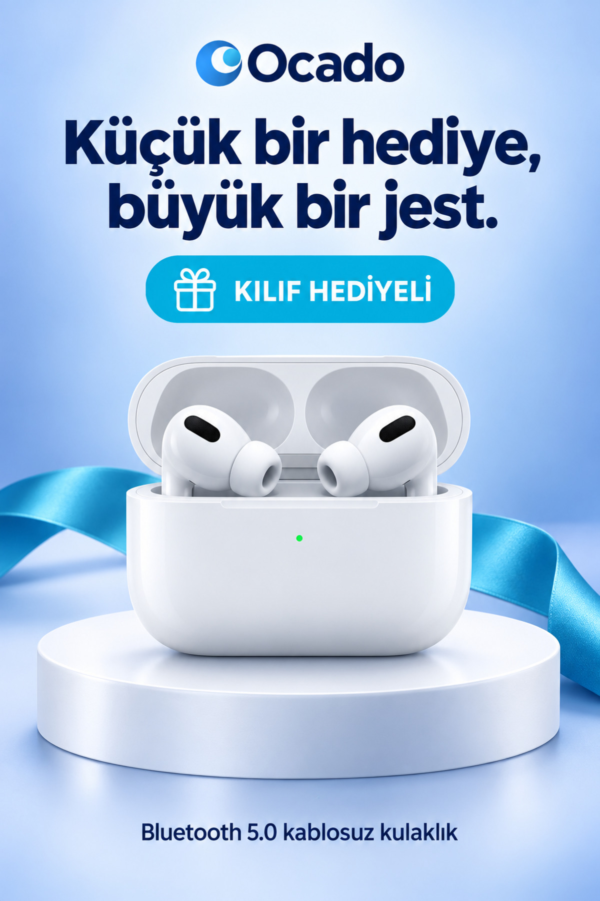 Ocado Beyaz 1. Nesil Pro A Kalite Uyumlu Tüm Telefonlar Ile Uyumlu Bluetooth 5.0 Kulaklık