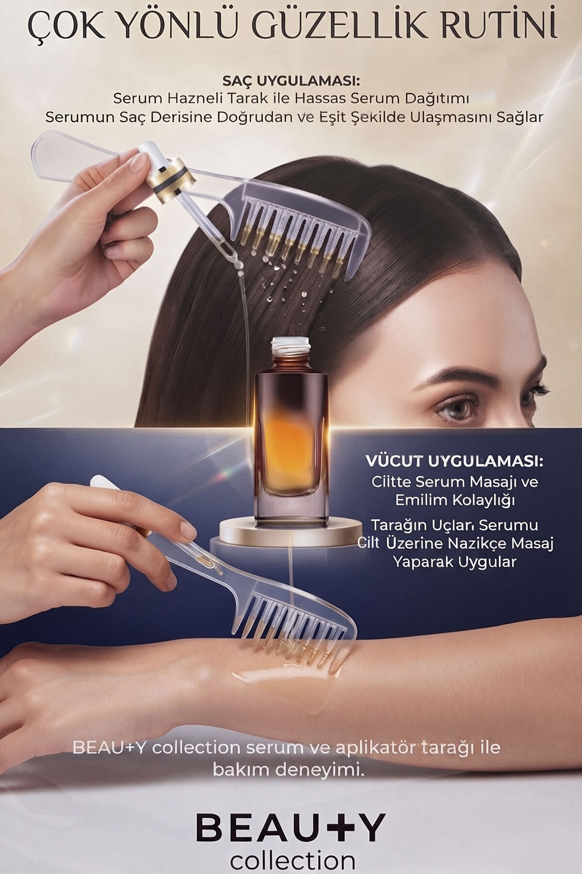 Serumia Metal Uçlu Hazneli Saç Dibi Serum ve Bakım Yağı Uygulama Tarağı — صورتی TRK — تصویر 3 از 7