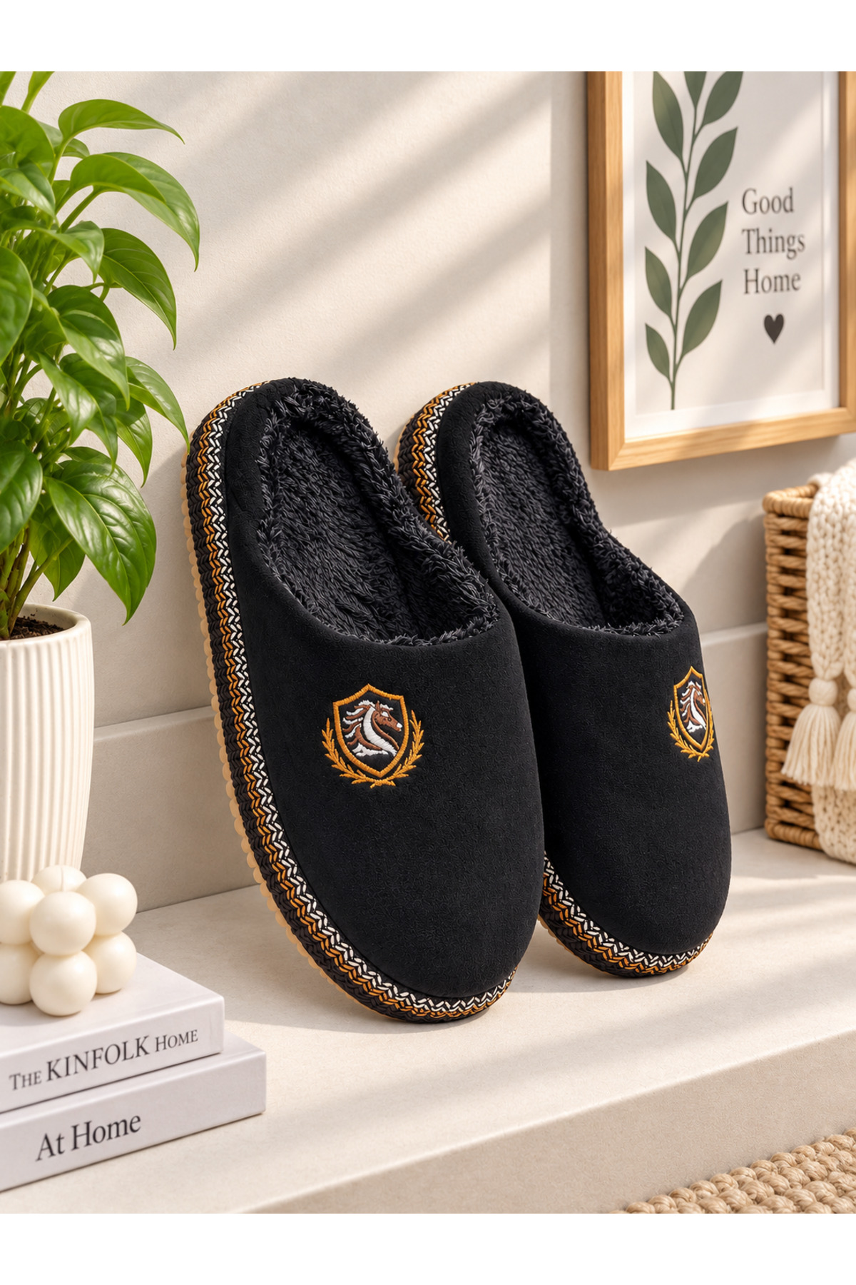 Moda Frato DRAGON Erkek Ev Terliği Yumuşak Taban İçi Yünlü Terlik Ses Yapmayan Taban