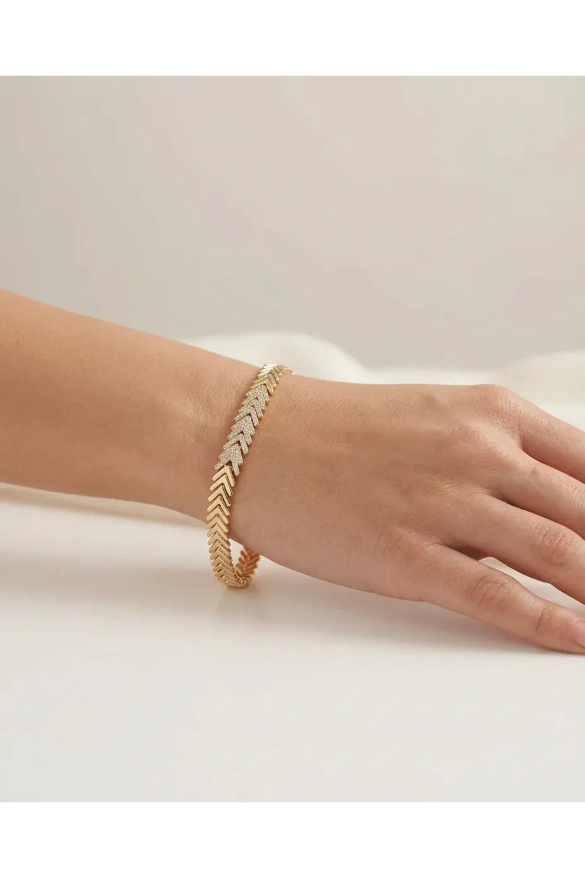 XUPING JEWELRY POKAK 14k Altın Kaplama Zirkon Taşlı Balık Sırtı Kuyumcu İşçiliği VIP Bileklik-17cm+2cm görsel 5