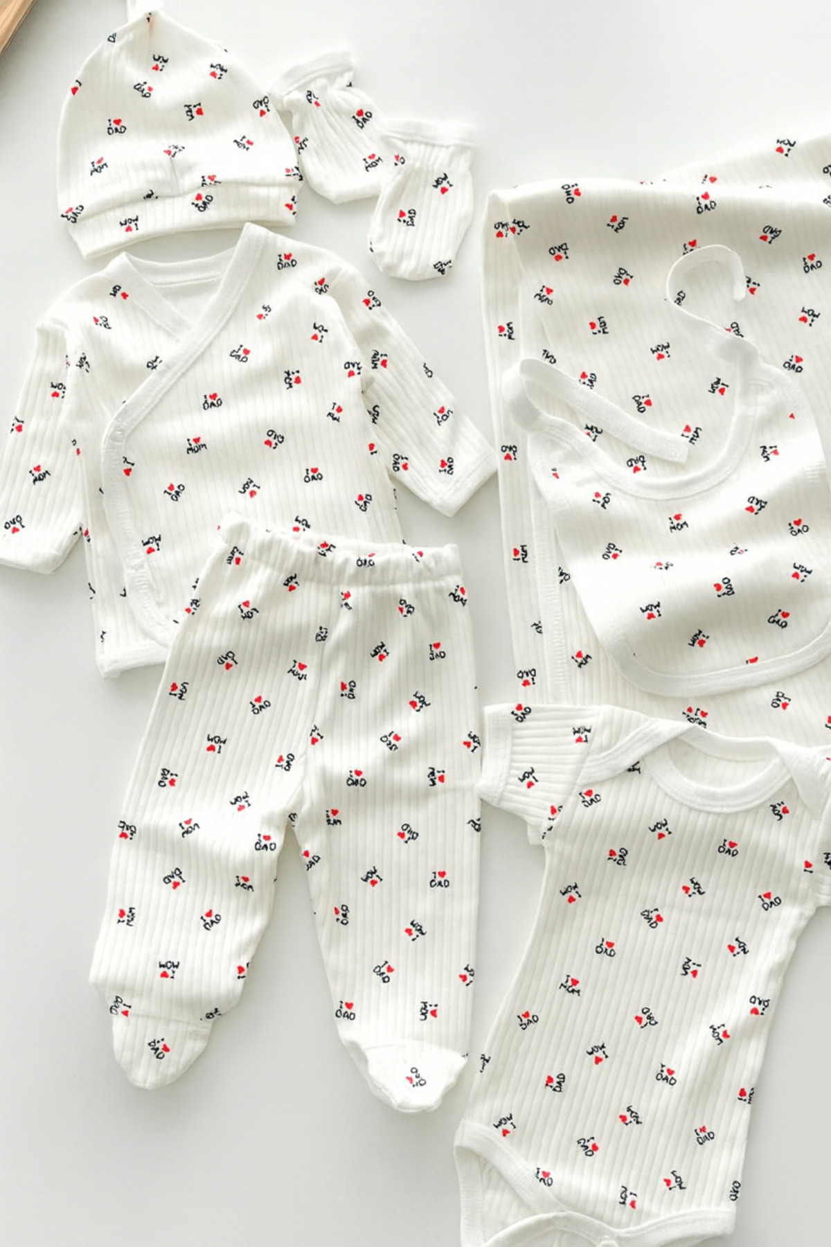 BYS BABY FASHION Mevsimlik Pamuklu 7'li Yenidoğan Kız Erkek Bebek Hastane Çık...
