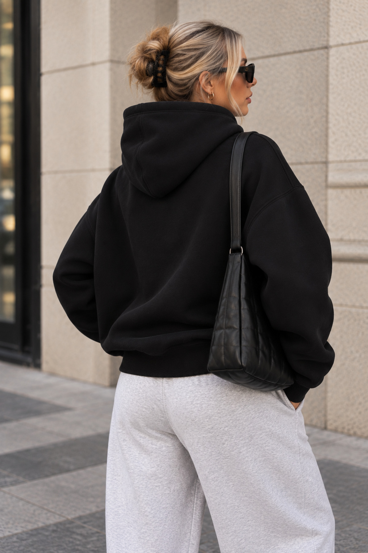 uyguntarz Unisex Yumuşak Dokulu Düz 3 İplik Oversize Sweatshirt, Sade ve Modern Görünüm görsel 4