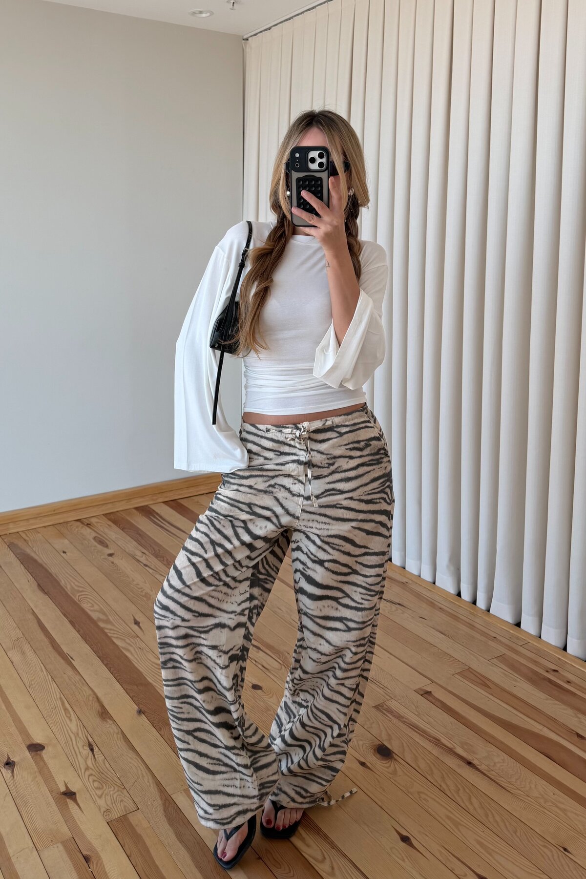 Laluvia Bej Zebra Desenli Pantolon - 19005 görsel 5