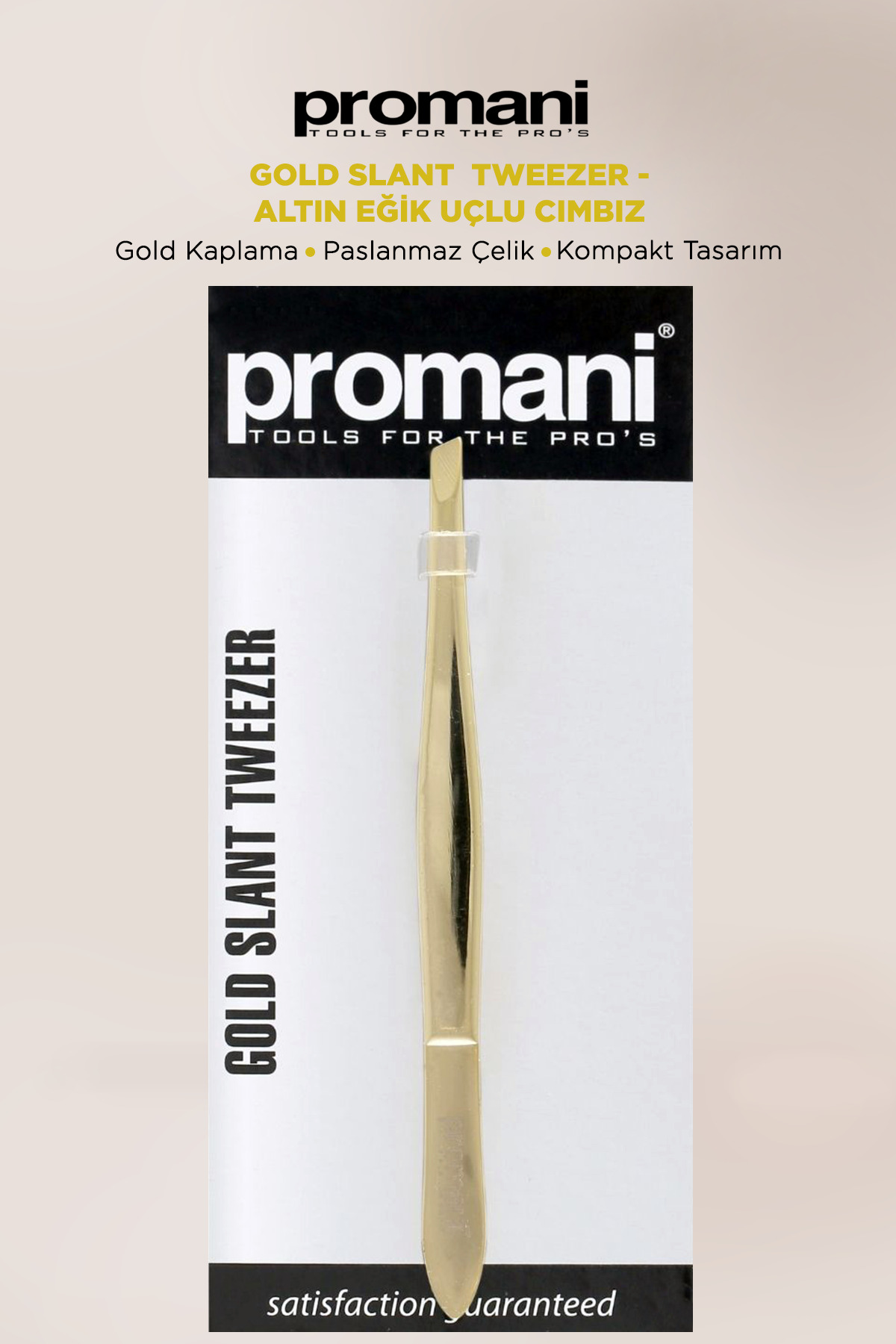 クリンラビィ　金シク2枚セット Promani Gold Slant Tweezer - Altın Eğik Uçlu Cımbız - Fiyatı